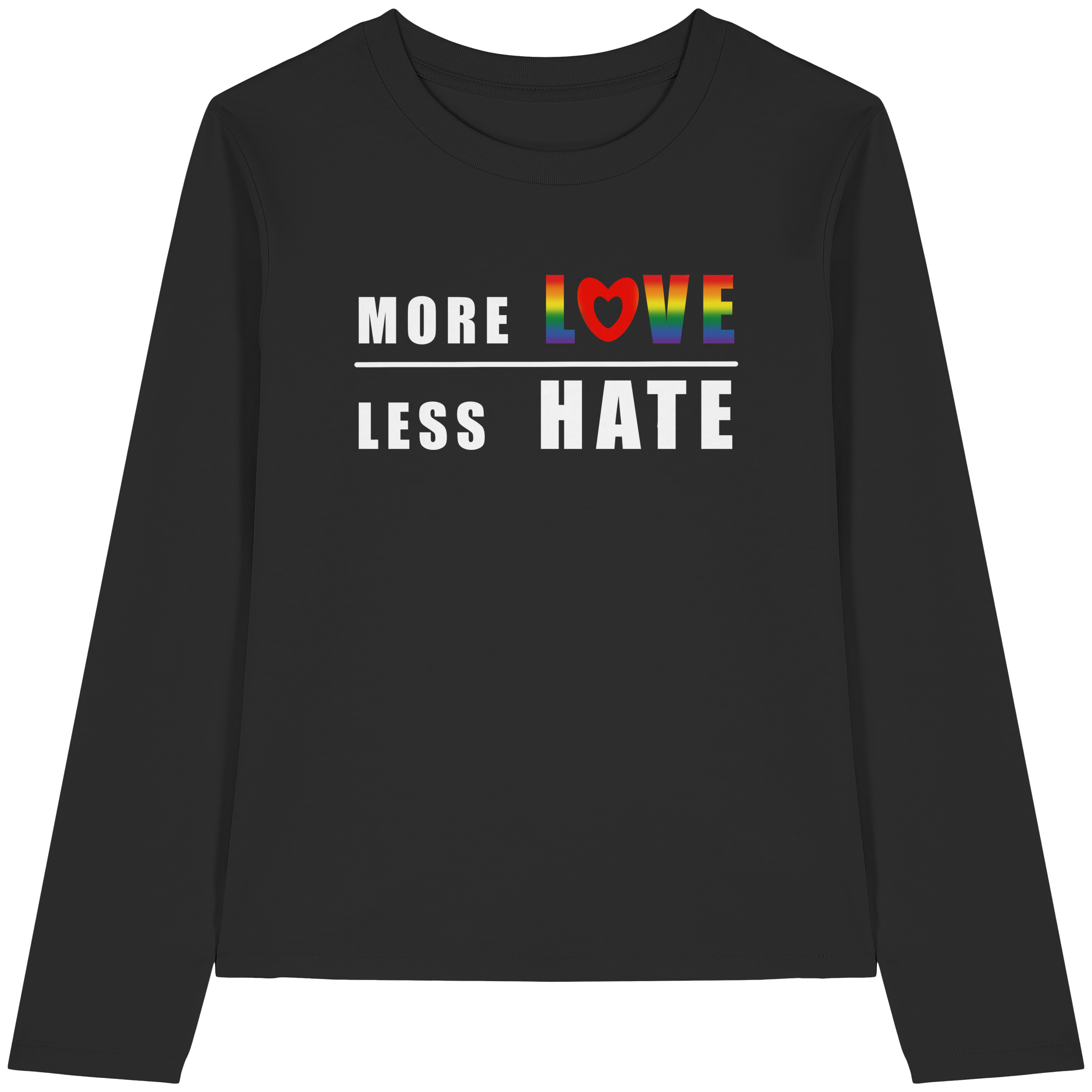 More Love Less Hate "Rainbow Edition" - Womens Organic Longsleeve T-Shirt