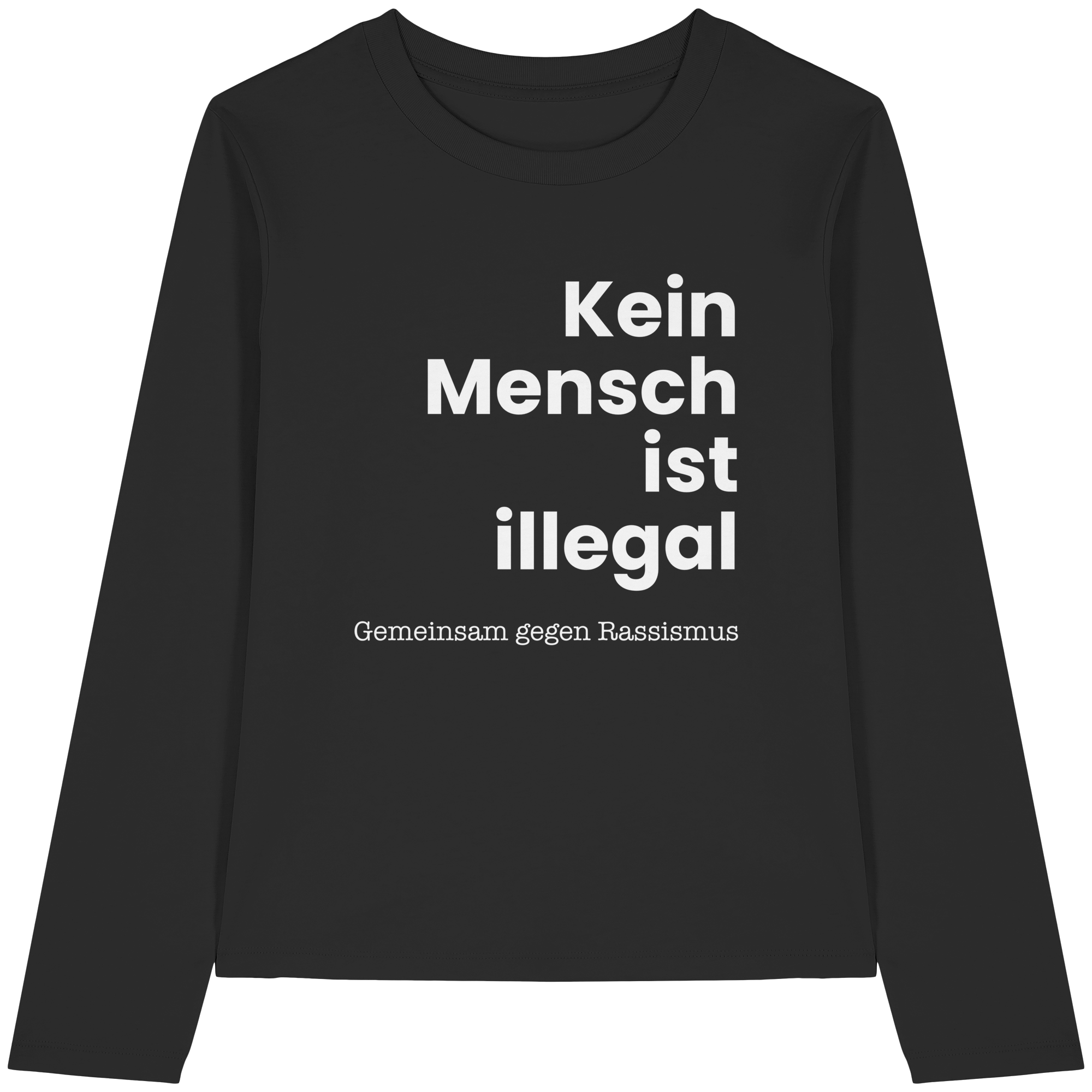 Kein Mensch ist illegal "Gemeinsam gegen Rassismus Edition" Frontprint - Womens Organic Longsleeve T-Shirt