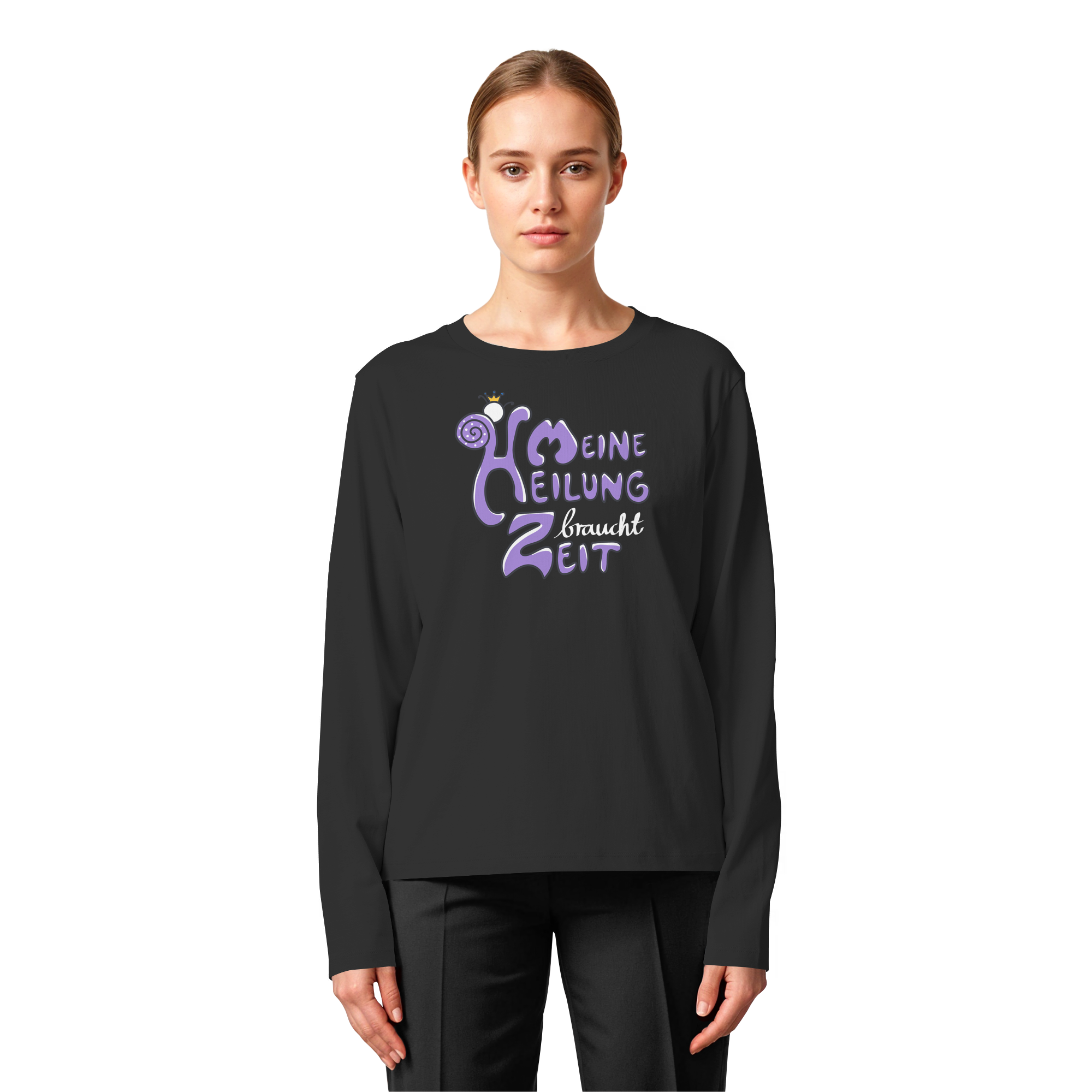 Meine Heilung braucht Zeit "Lila Edition" - Womens Organic Longsleeve T-Shirt