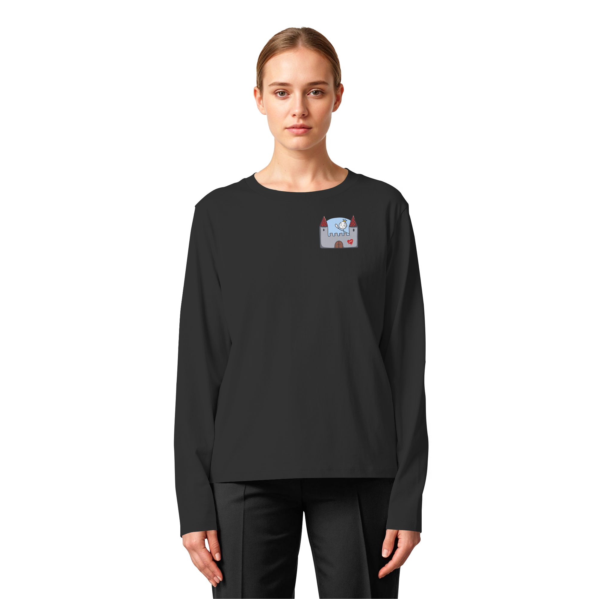 Hier und jetzt bin ich in Sicherheit "Bunte Edition" Backprint - Womens Organic Longsleeve T-Shirt