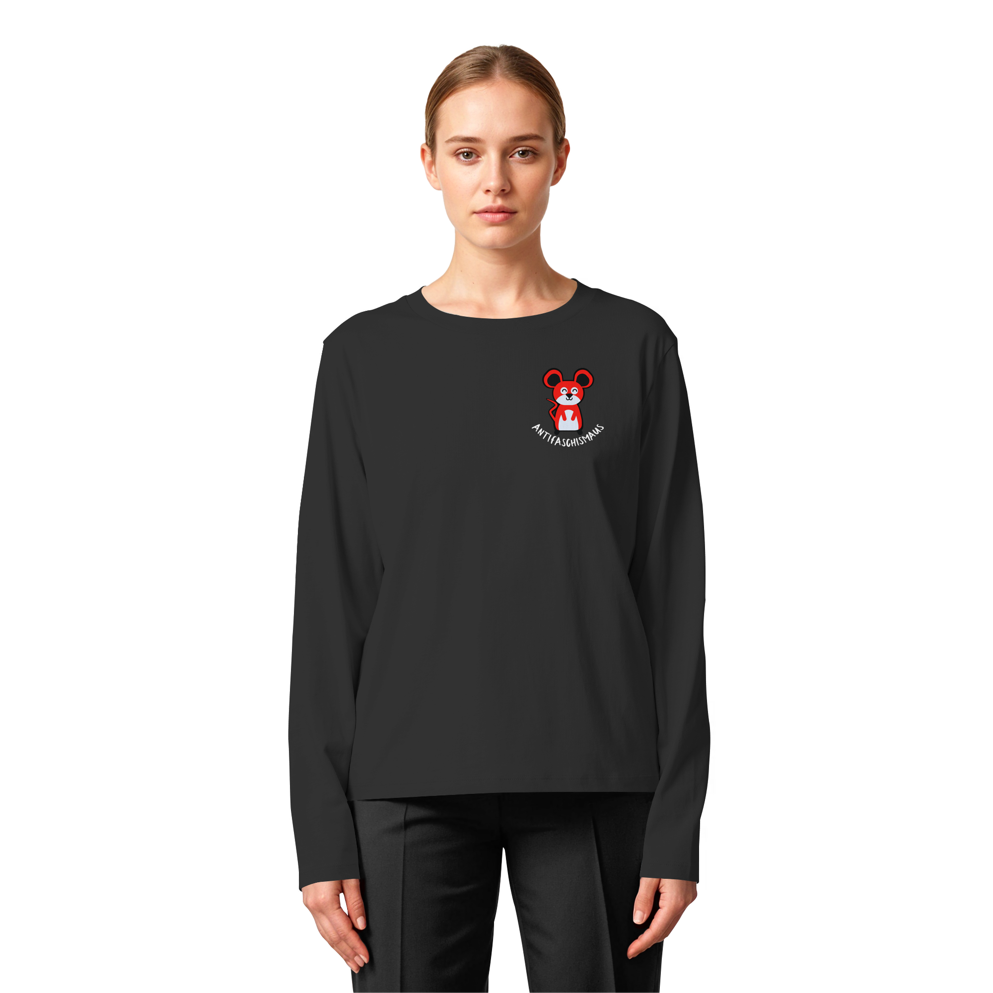 Antifaschismaus - Womens Organic Longsleeve T-Shirt