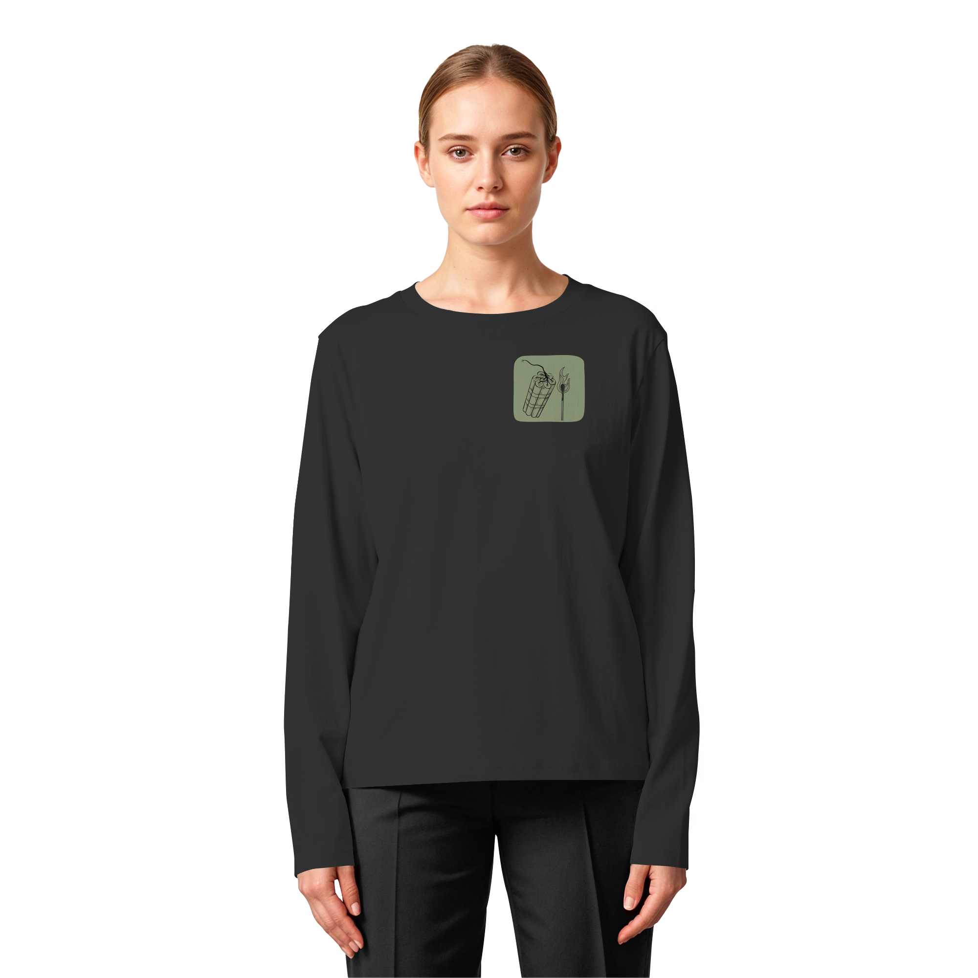 Feuer und Flamme fürs Patriarchat - Womens Organic Longsleeve T-Shirt