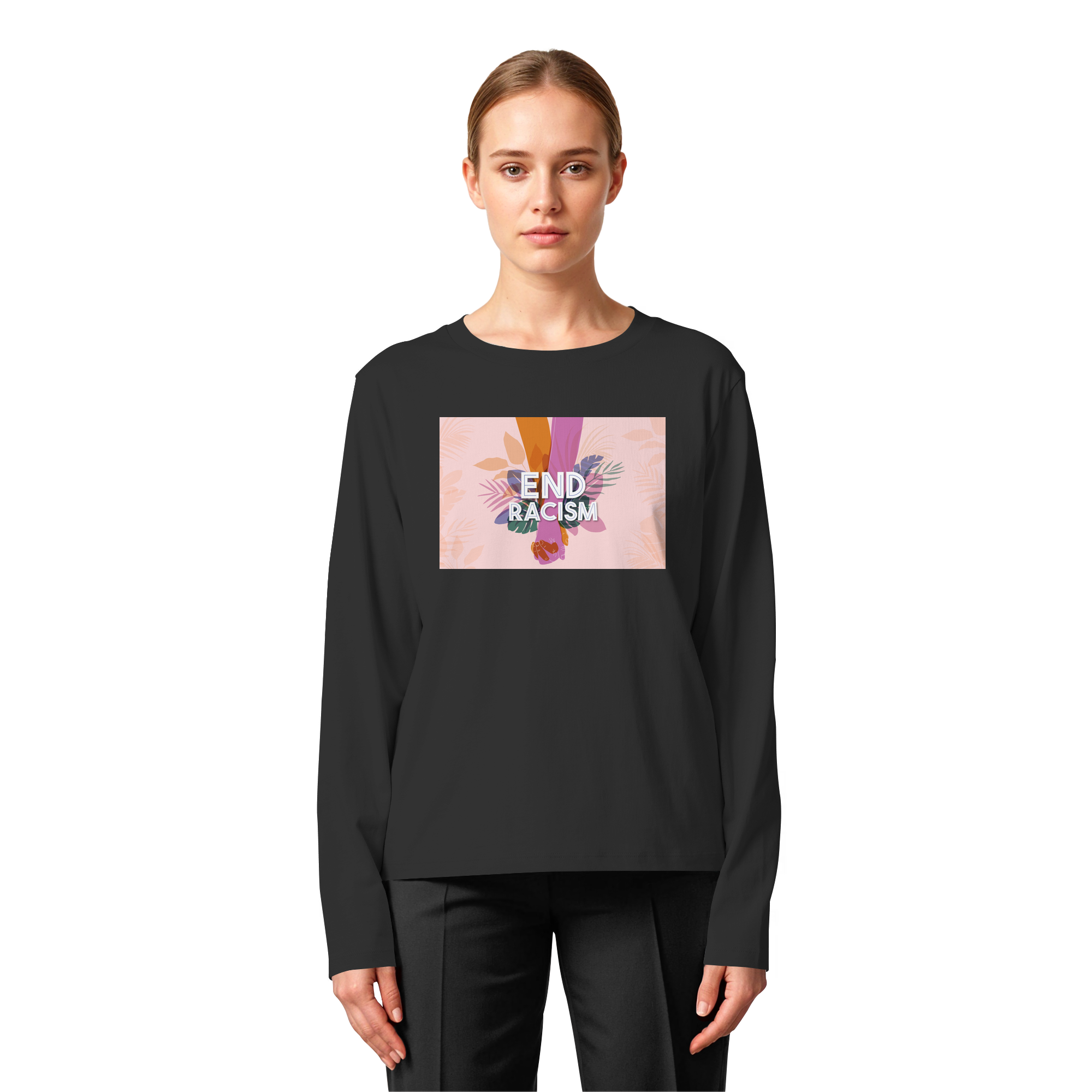End Racism - Womens Organic Longsleeve T-Shirt