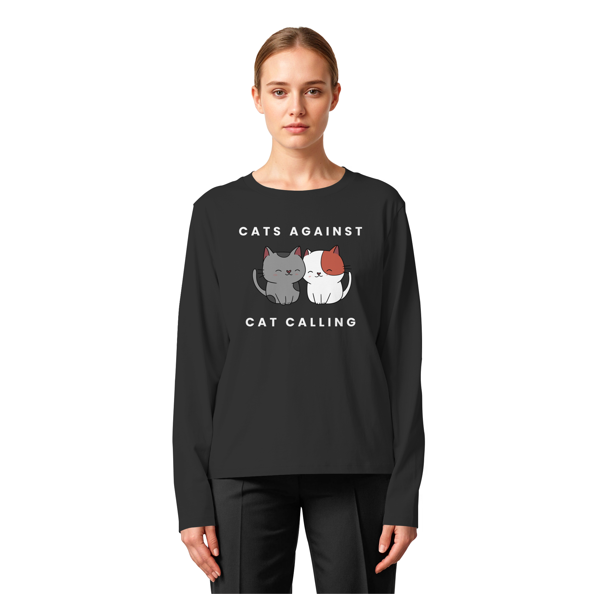 Cats Against Catcalling "Cuddle Edition" - Womens Organic Longsleeve T-Shirt