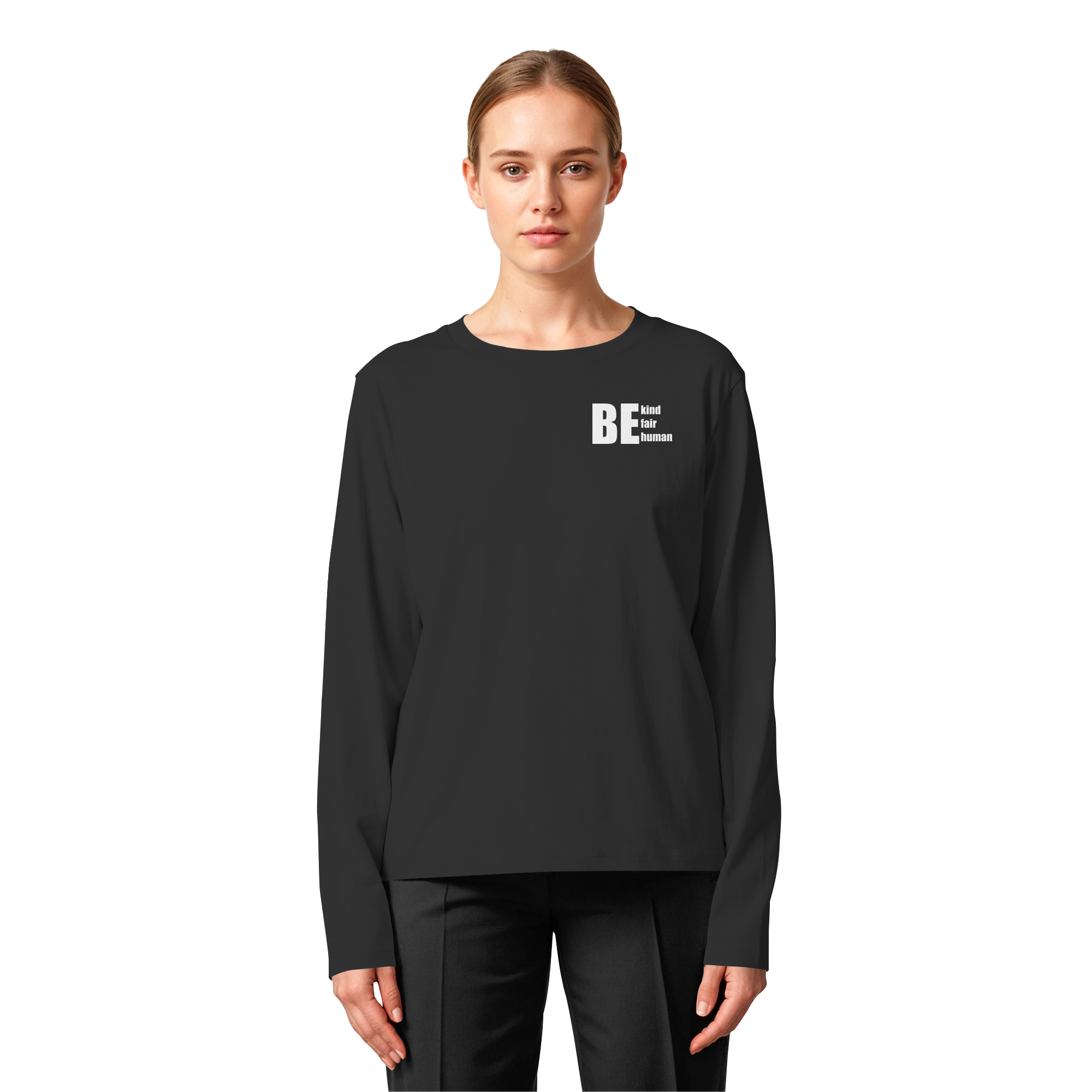 Be Kind Fair Human "Statement Edition" - Womens Organic Longsleeve T-Shirt