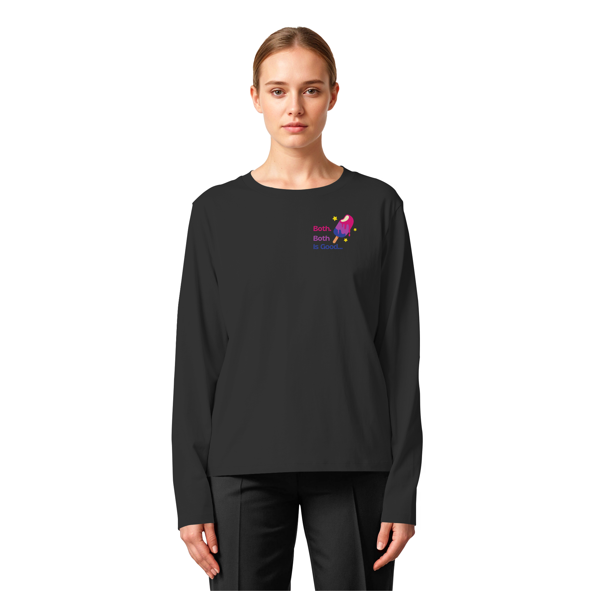 Bi Pride: Both is Good - Womens Organic Longsleeve T-Shirt
