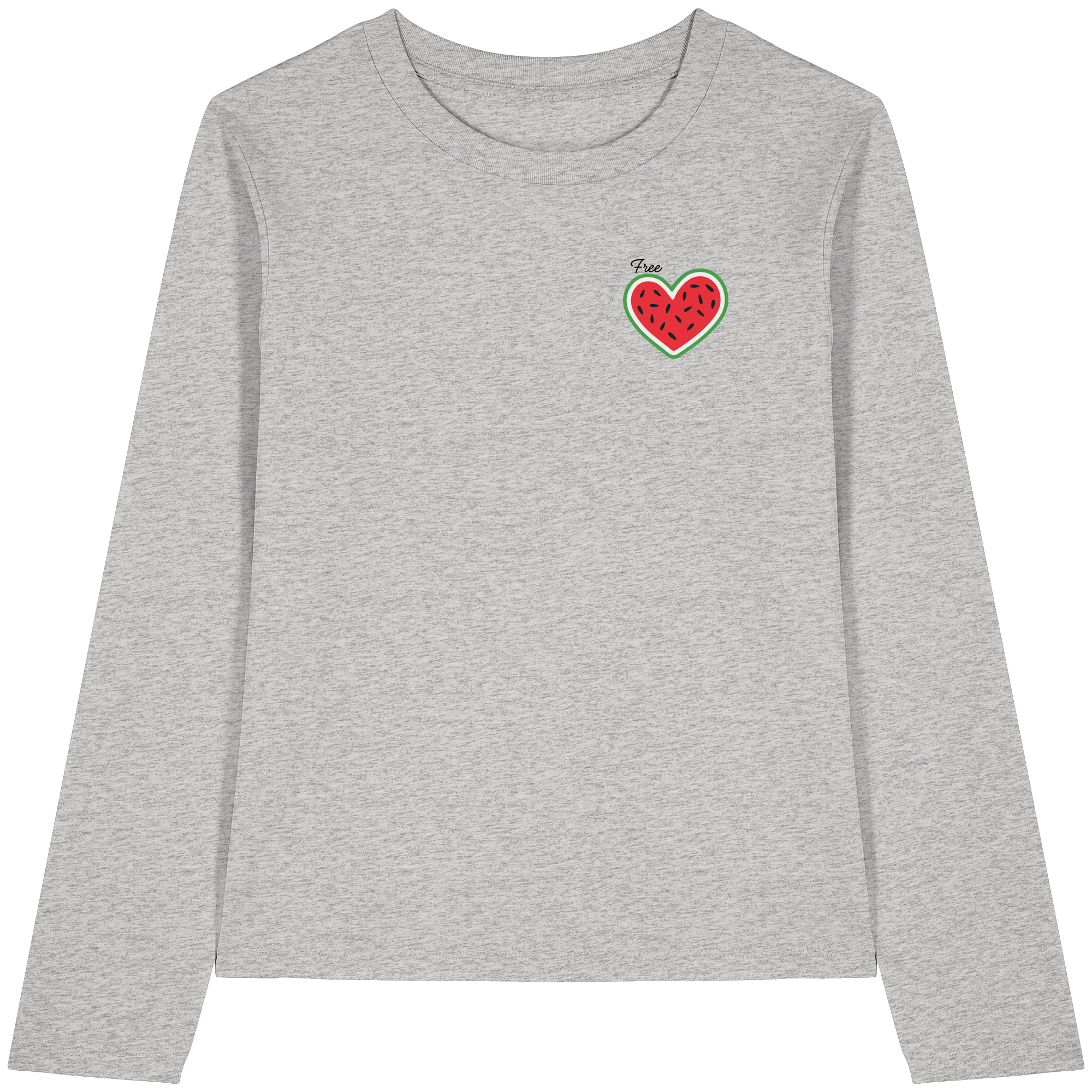 Free Palestine "Melon Heart Edition" - Womens Organic Longsleeve T-Shirt