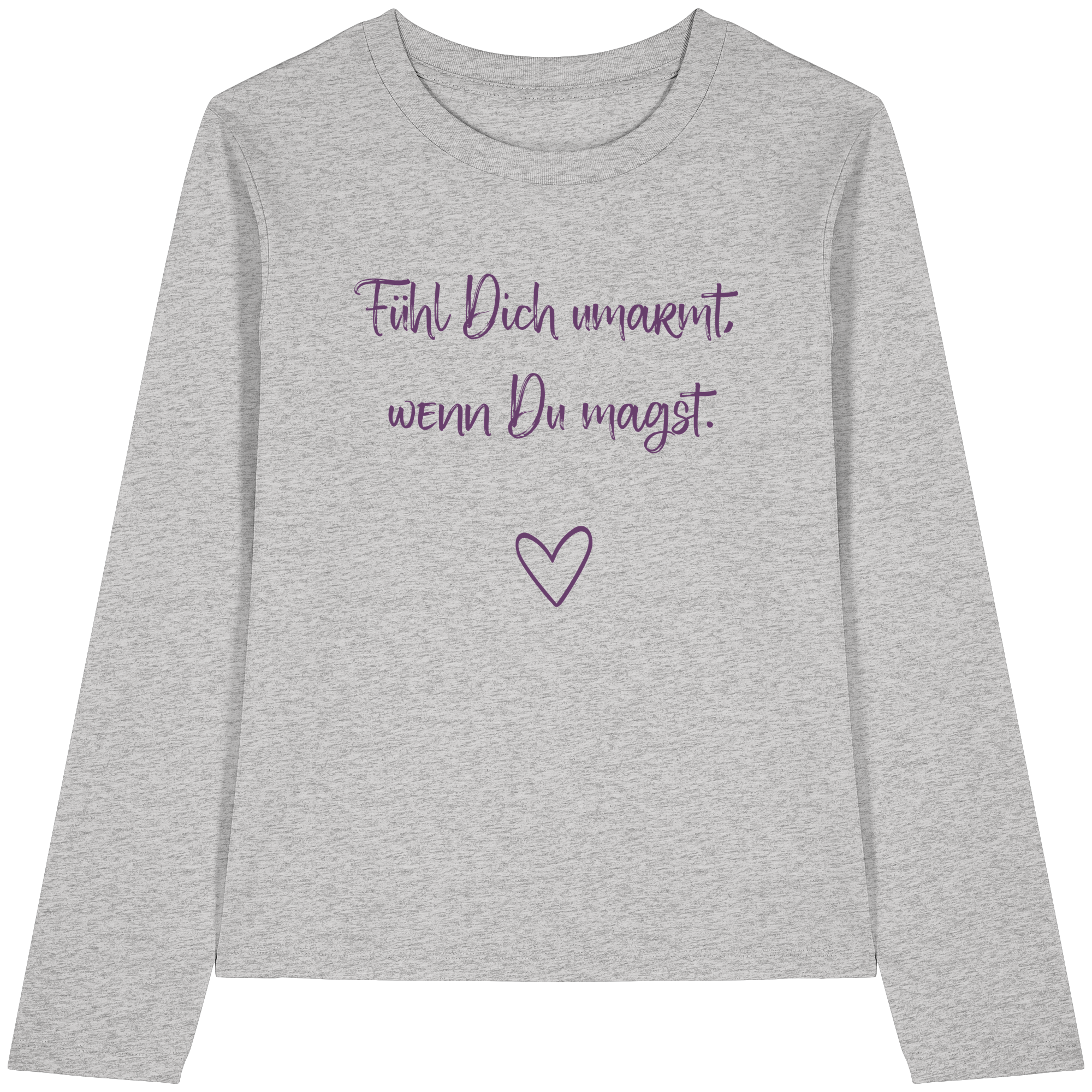 Fühl Dich umarmt, wenn Du magst "Lila Herz Edition" - Womens Organic Longsleeve T-Shirt