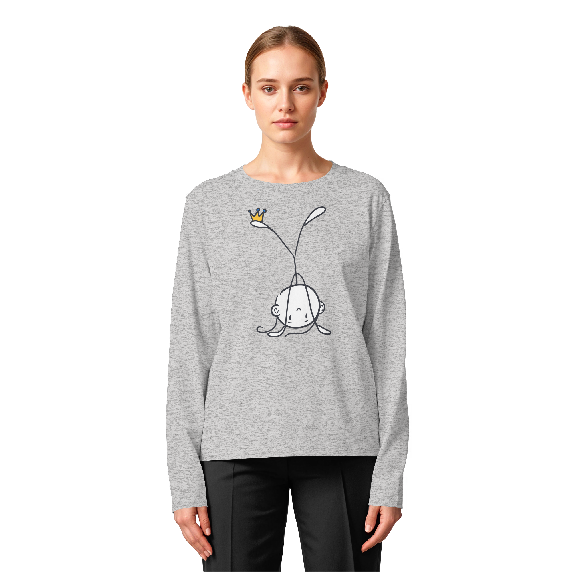 Seelenmännchen "Handstand Edition" Frontprint (hell) - Womens Organic Longsleeve T-Shirt