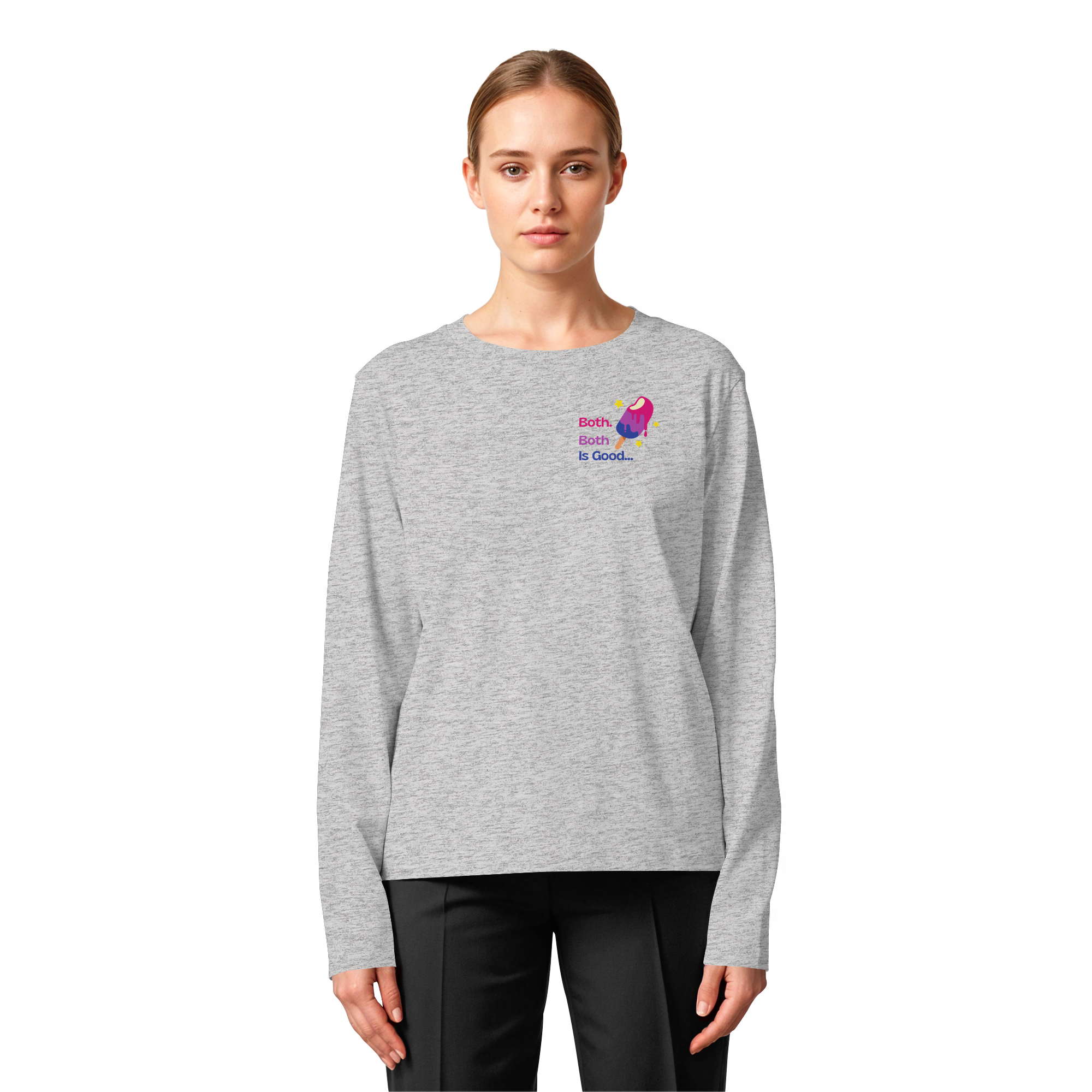 Bi Pride: Both is Good - Womens Organic Longsleeve T-Shirt