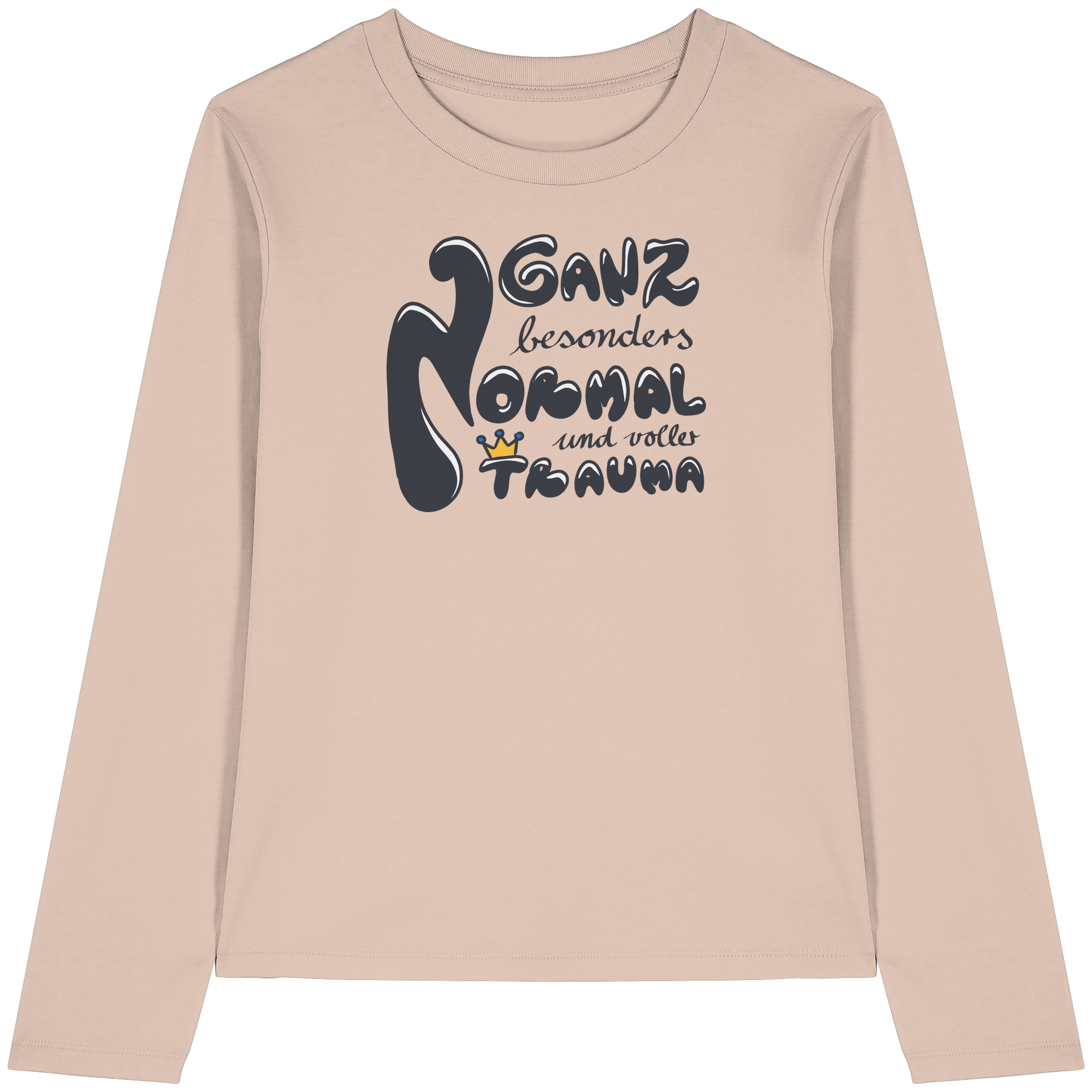 Ganz besonders Normal und voller Trauma "Schwarze Edition" - Womens Organic Longsleeve T-Shirt