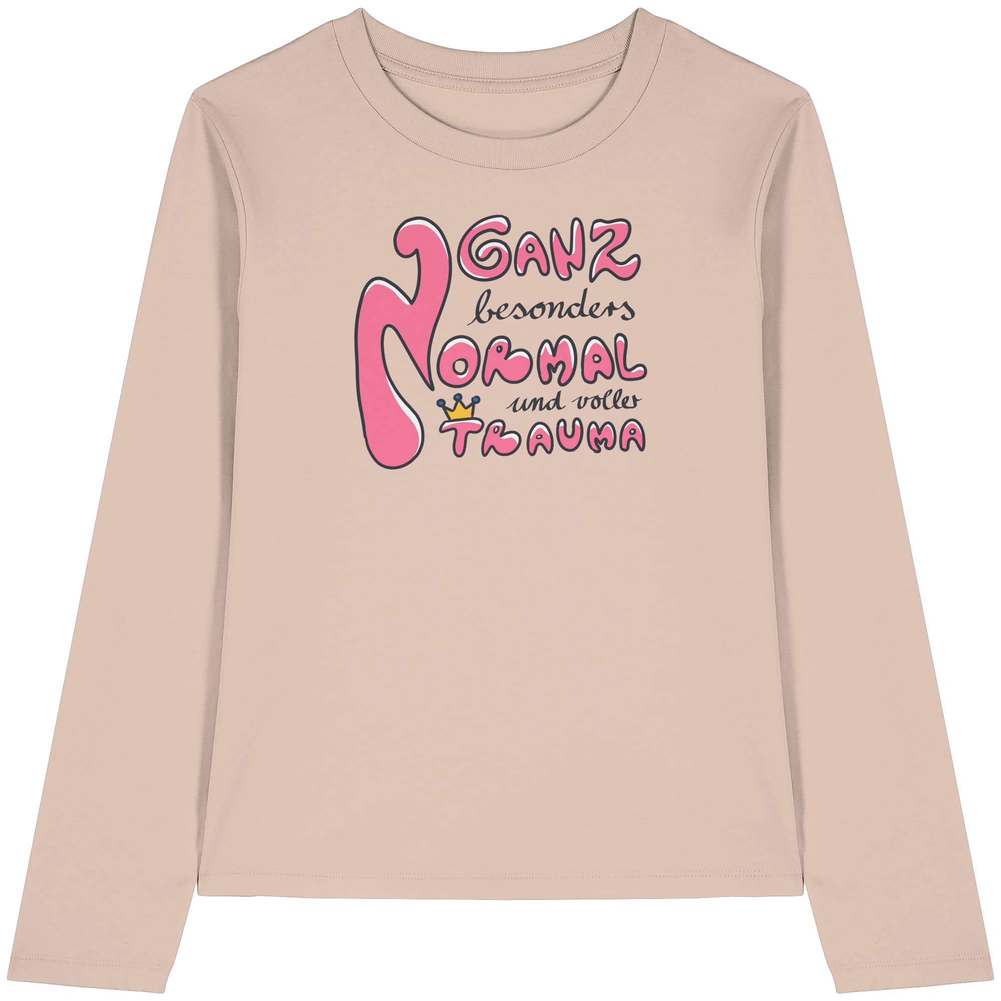 Ganz besonders Normal und voller Trauma "Pinke Edition" - Womens Organic Longsleeve T-Shirt