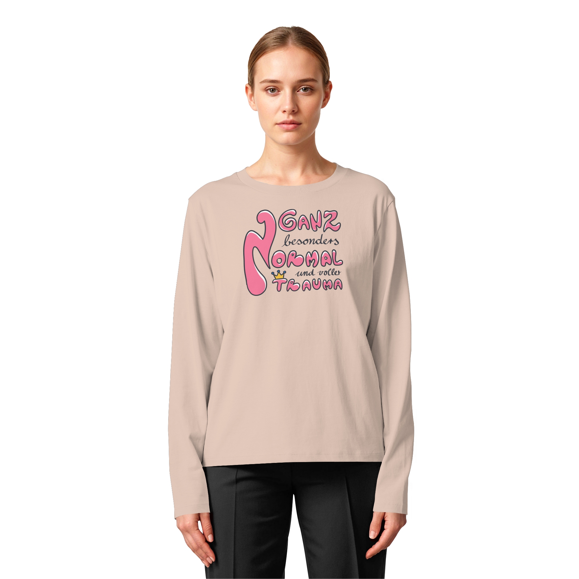 Ganz besonders Normal und voller Trauma "Pinke Edition" - Womens Organic Longsleeve T-Shirt