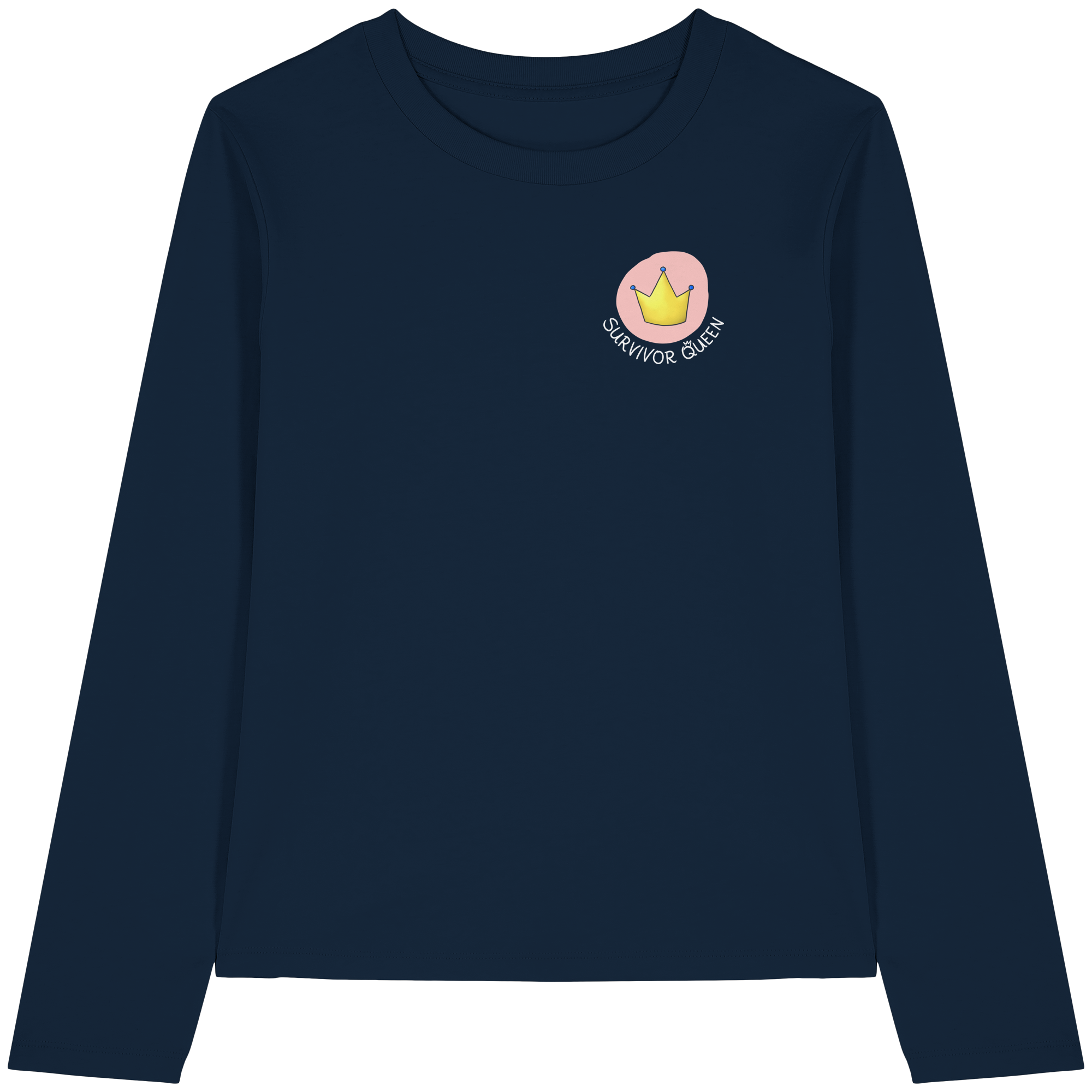 Survivor Queens Logo "Schriftzug Edition" Brustprint (dunkel) - Womens Organic Longsleeve T-Shirt