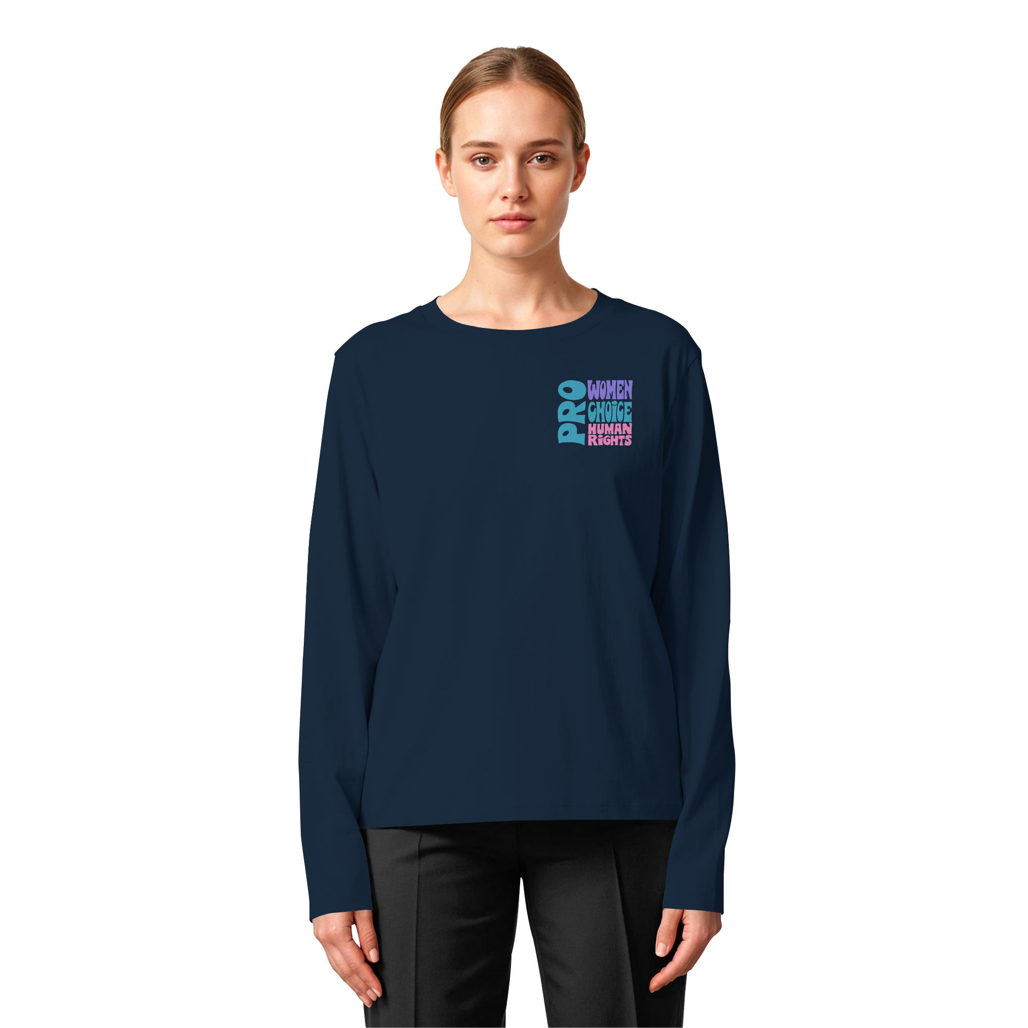 Pro Women Choice Human Rights "Soft Pop Edition" - Womens Organic Longsleeve T-Shirt