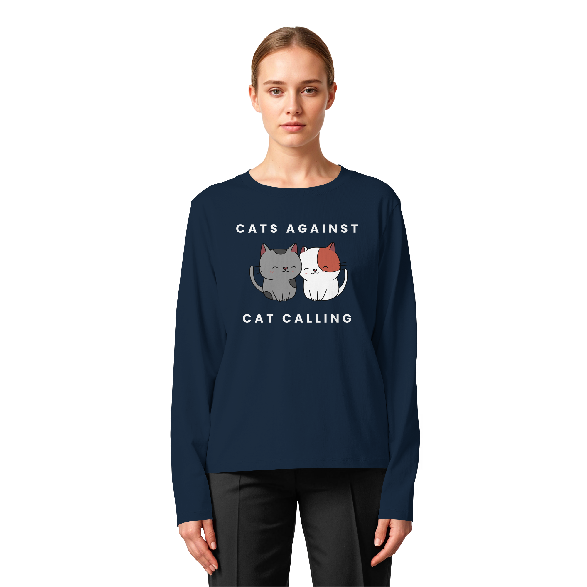 Cats Against Catcalling "Cuddle Edition" - Womens Organic Longsleeve T-Shirt