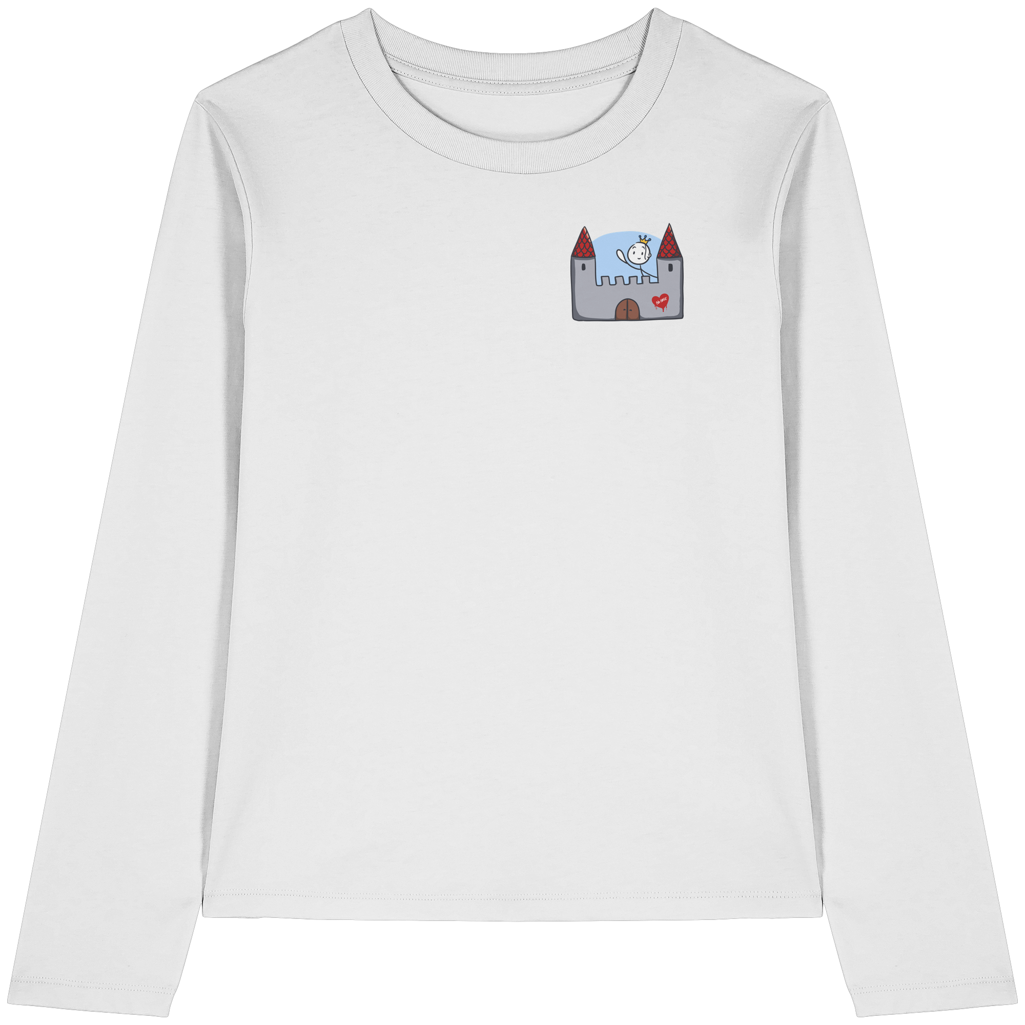 Seelenmännchen "Schloss Edition" Brustprint (hell) - Womens Organic Longsleeve T-Shirt