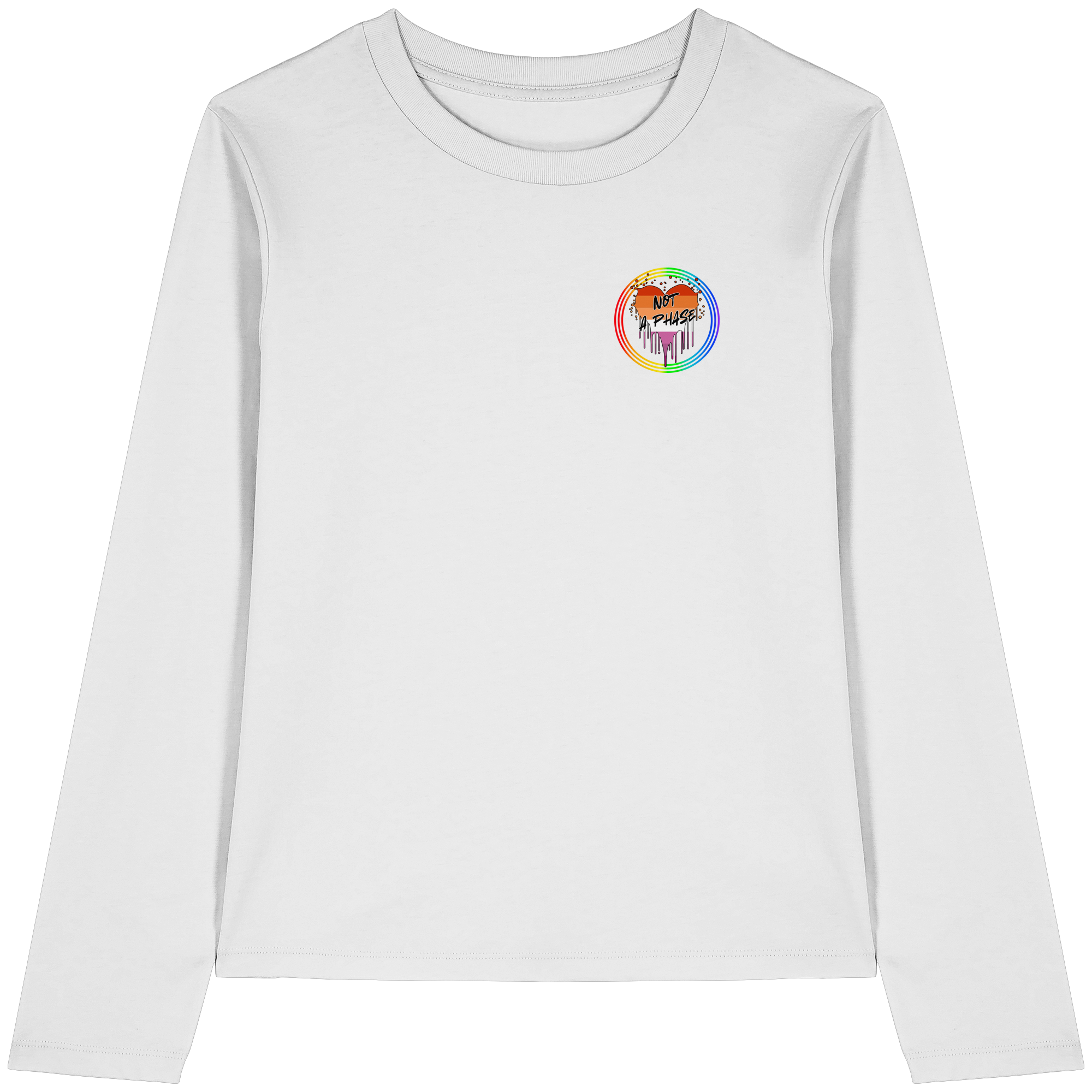 Lesbian Not a Phase "Regenbogenkreis Edition" - Womens Organic Longsleeve T-Shirt