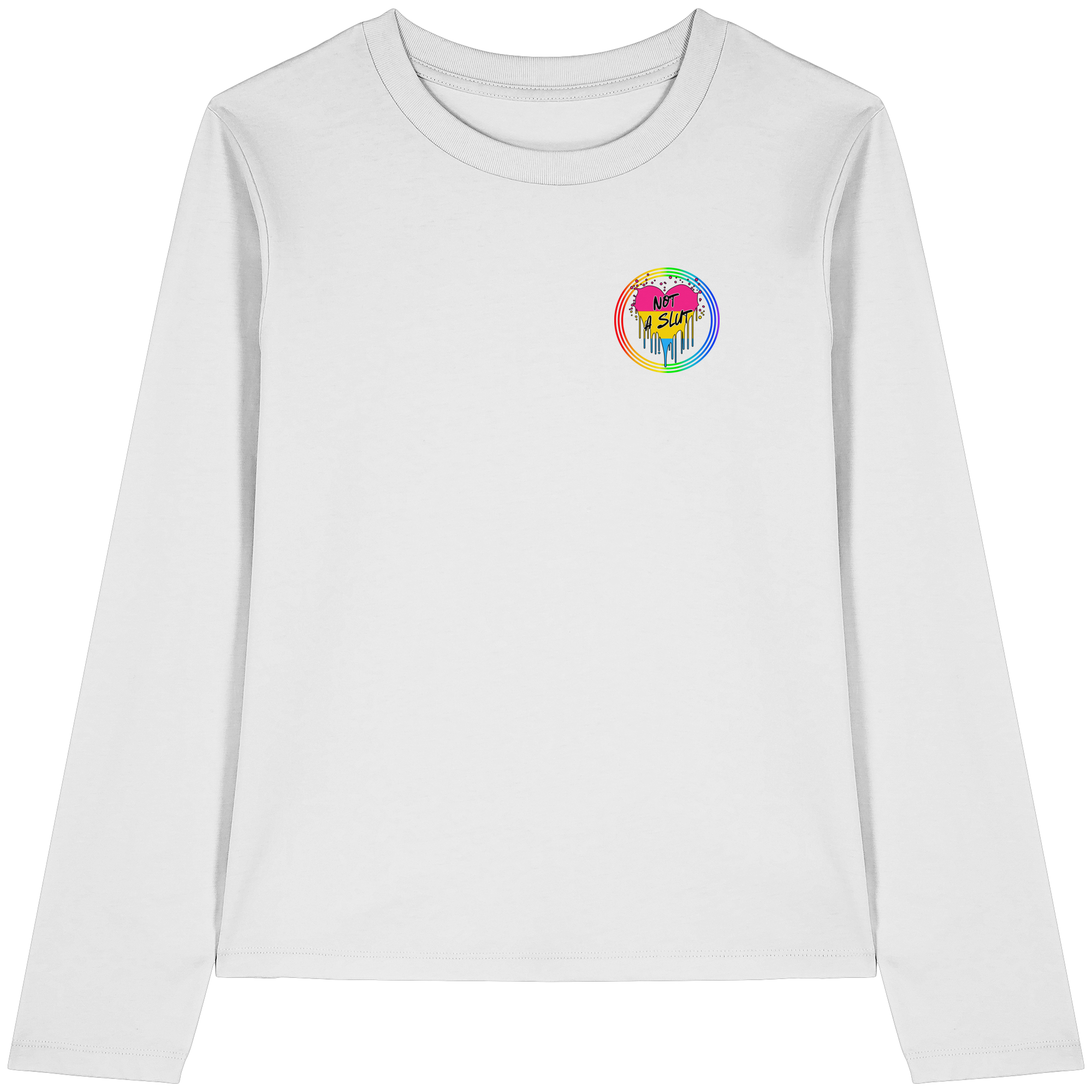 Pansexual Not a Slut "Regenbogenkreis Edition" - Womens Organic Longsleeve T-Shirt