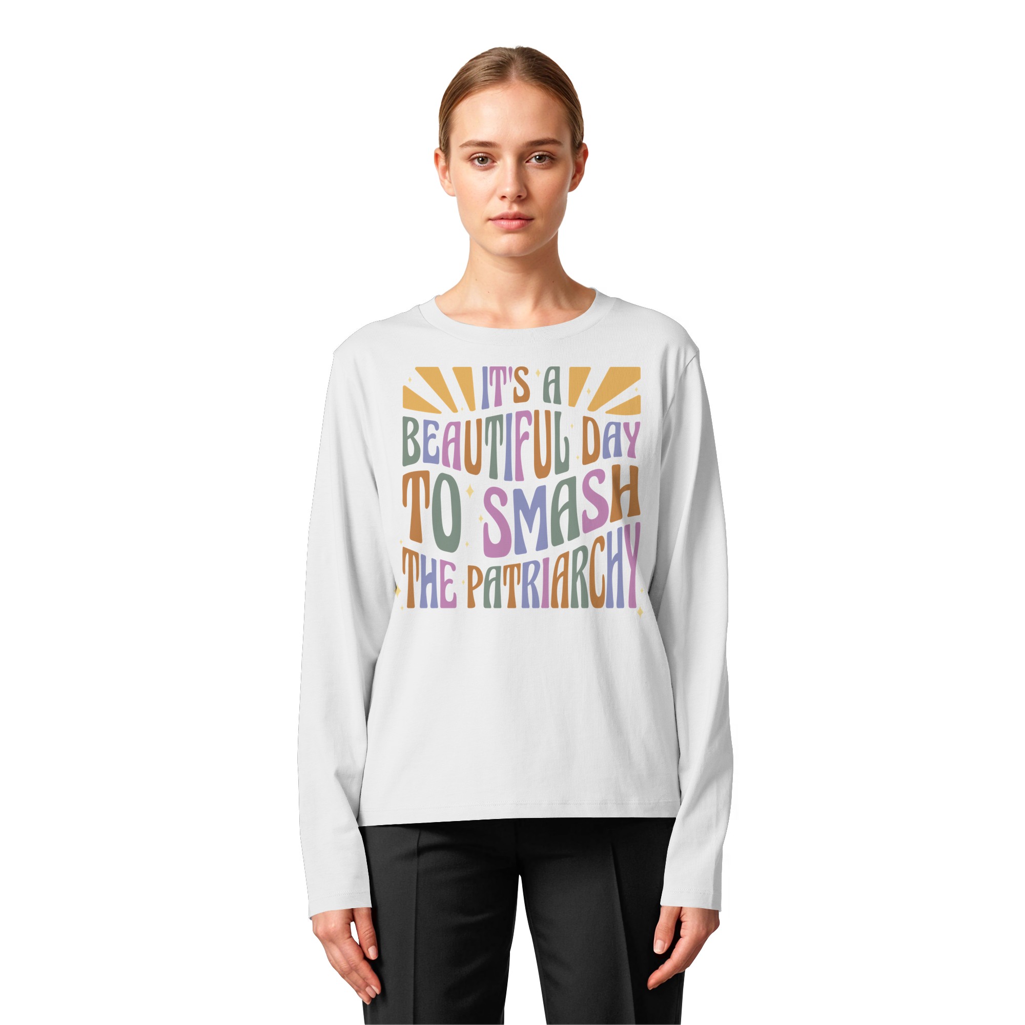 It's a Beautiful Day to Smash the Patriarchy - Womens Organic Longsleeve T-Shirt