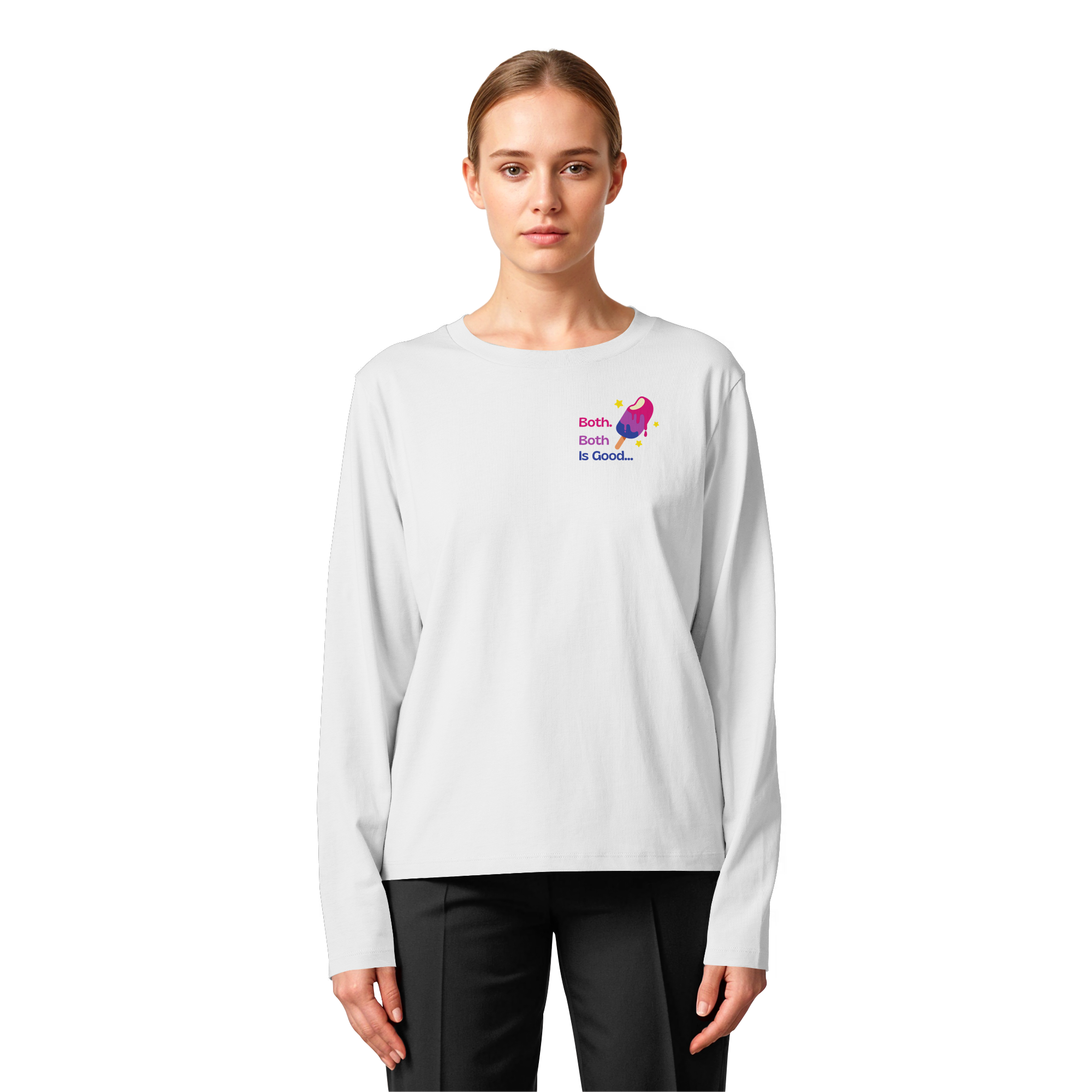 Bi Pride: Both is Good - Womens Organic Longsleeve T-Shirt