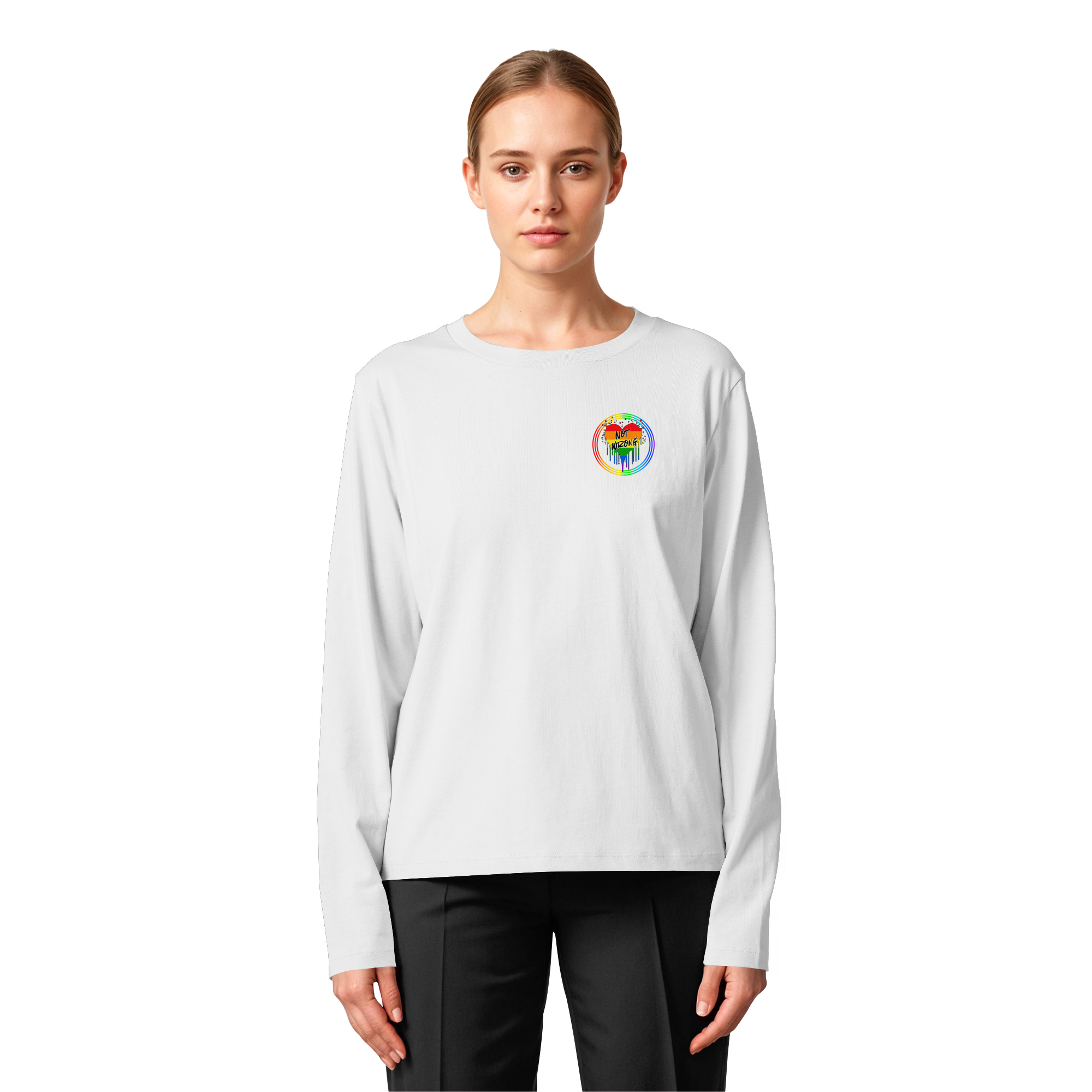 Queer Not Wrong "Regenbogenkreis Edition" - Womens Organic Longsleeve T-Shirt