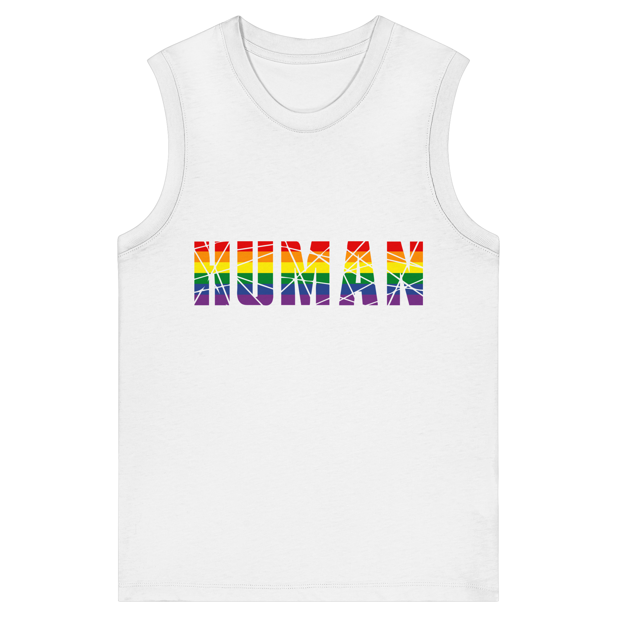 HUMAN in Regenbogen-Farben - Womens Organic Tank Top