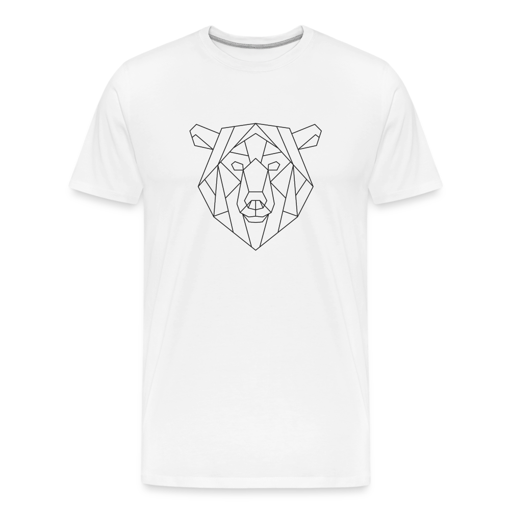 Bär Polygon Zeichnung "Männer"-Schnitt Premium Bio T-Shirt - weiß