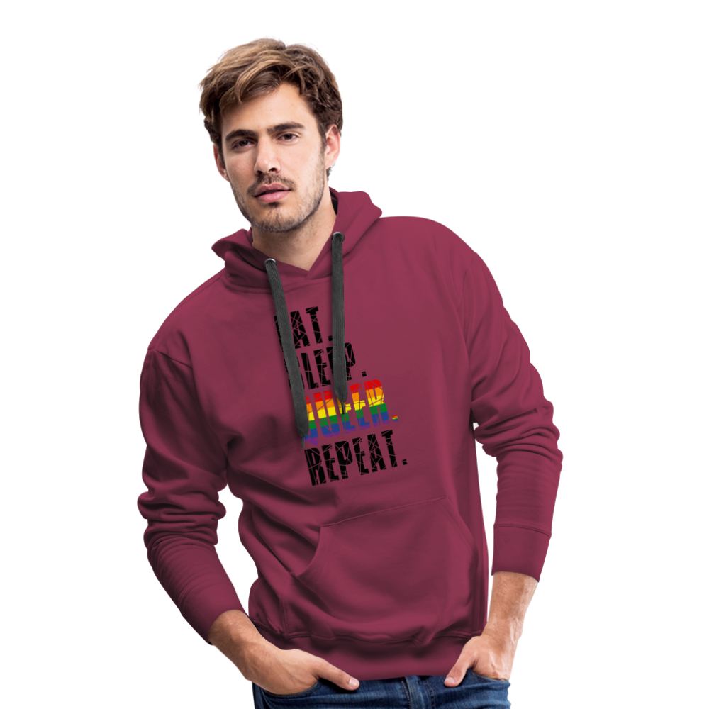 EAT. SLEEP. QUEER. REPEAT. "Männer" Hoodie - Bordeaux