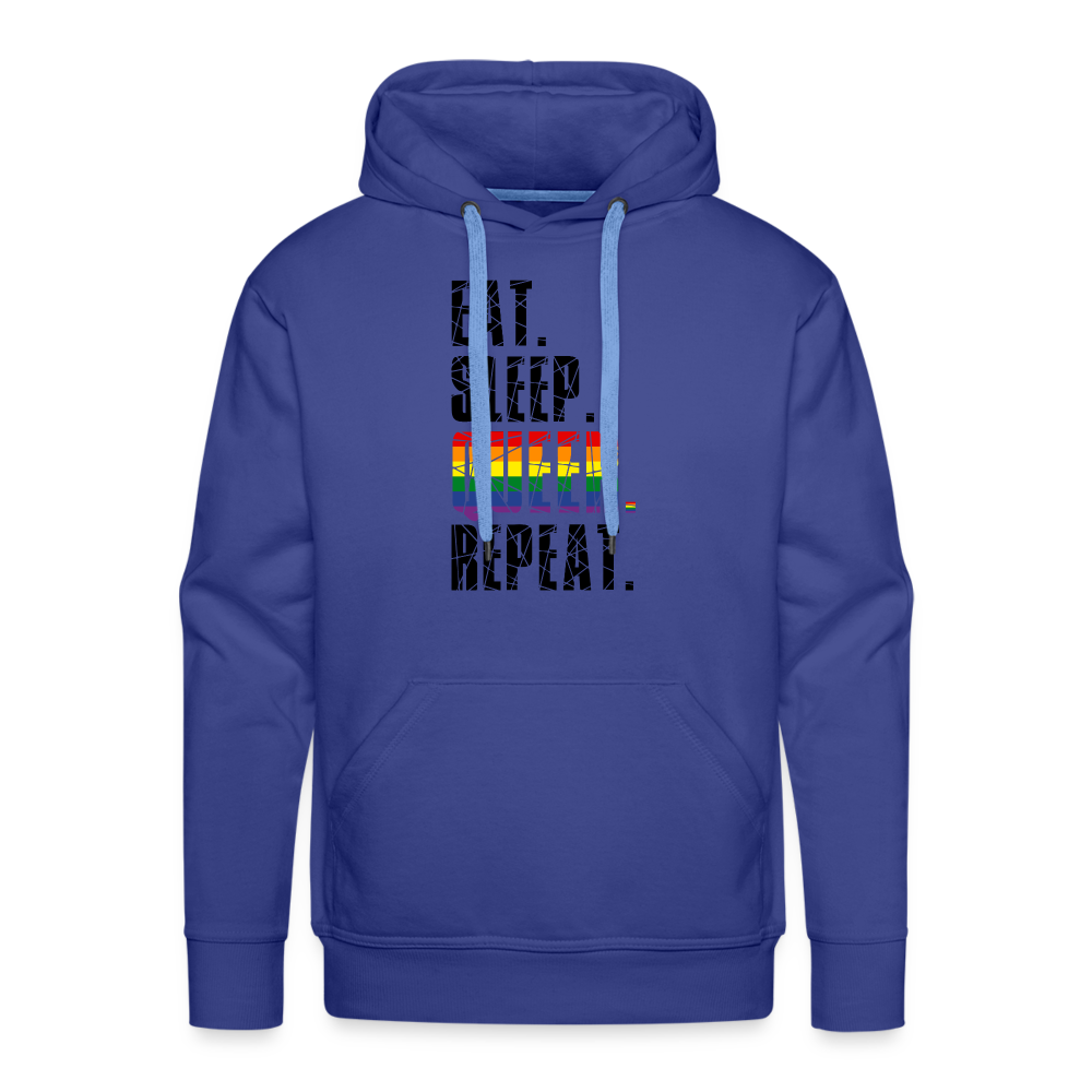 EAT. SLEEP. QUEER. REPEAT. "Männer"-Schnitt Premium Hoodie - Königsblau