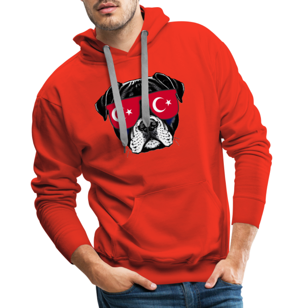 Hund mit Türkei-Sonnenbrille "Männer"-Schnitt Premium Hoodie - Rot