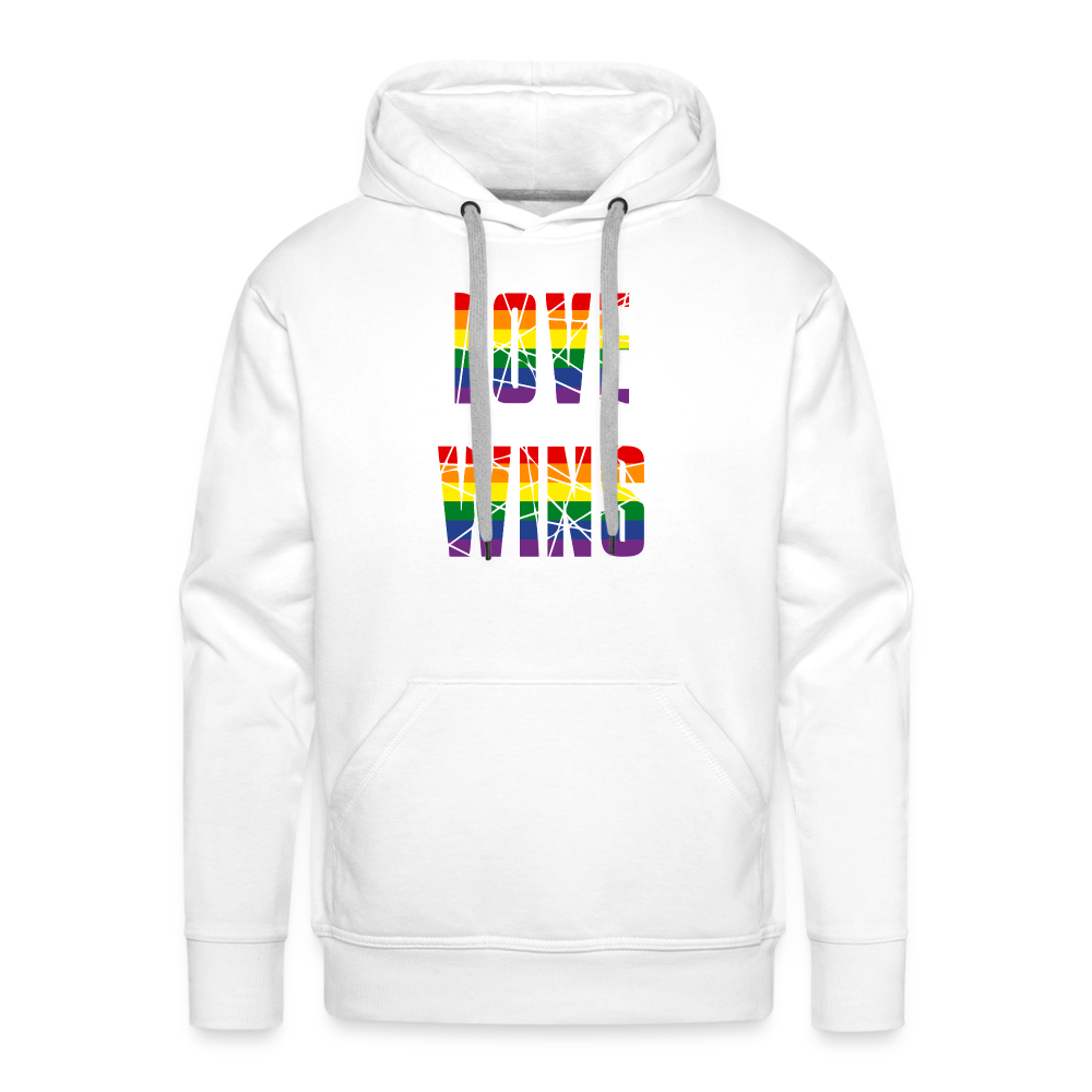 LOVE WINS in Regenbogen-Farben "Männer" Hoodie - weiß