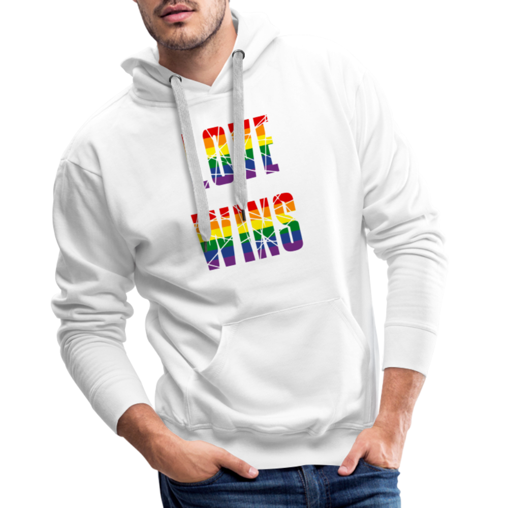 LOVE WINS in Regenbogen-Farben "Männer" Hoodie - weiß