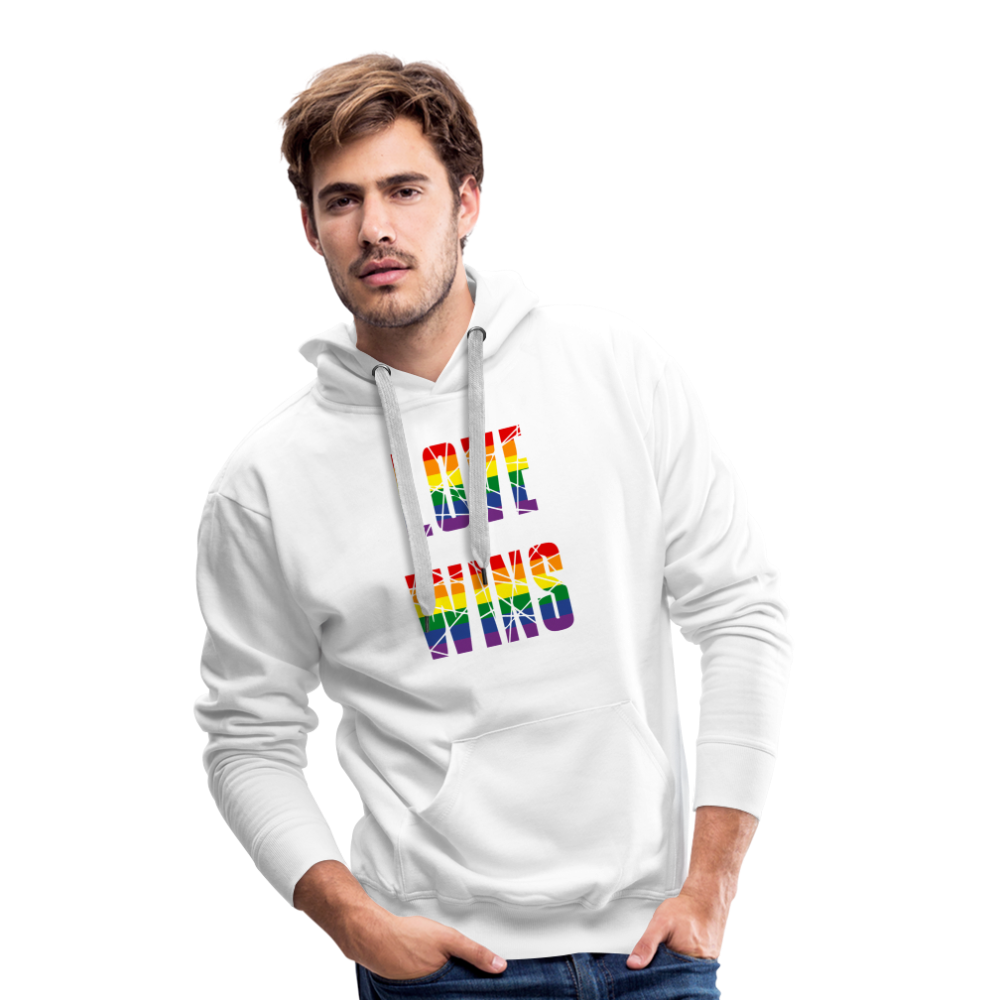 LOVE WINS in Regenbogen-Farben "Männer" Hoodie - weiß