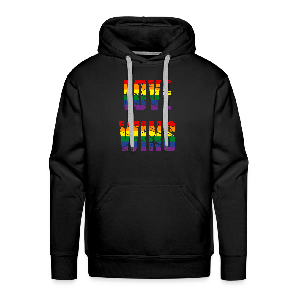 LOVE WINS in Regenbogen-Farben "Männer" Hoodie - Schwarz