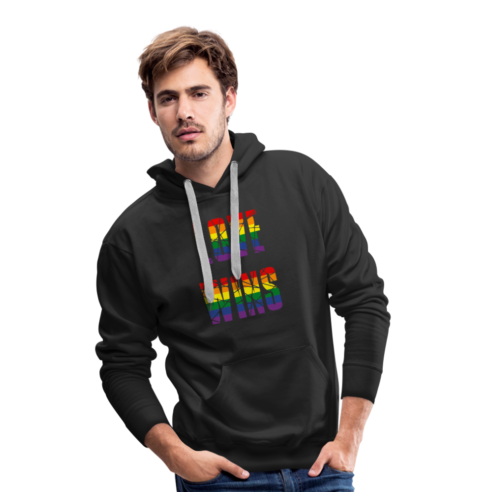 LOVE WINS in Regenbogen-Farben "Männer" Hoodie - Schwarz