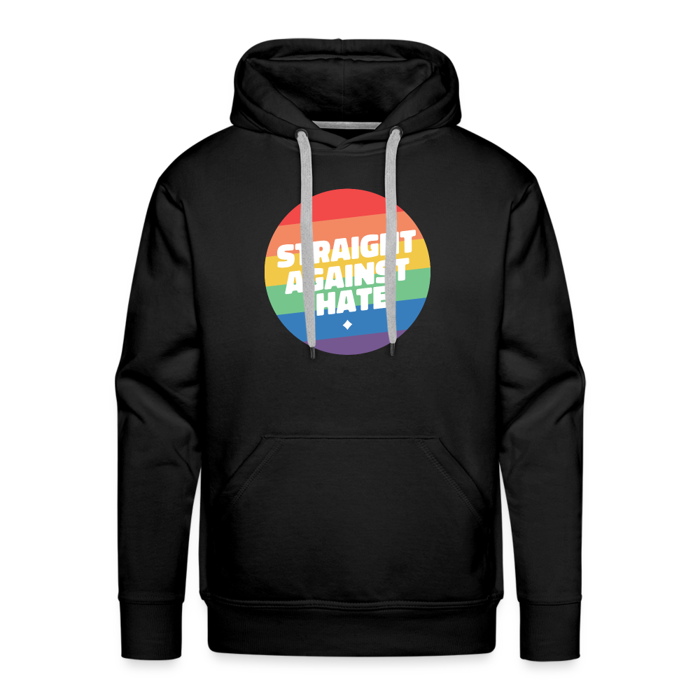 Straight Against Hate Badge "Männer"-Schnitt Premium Hoodie - Schwarz