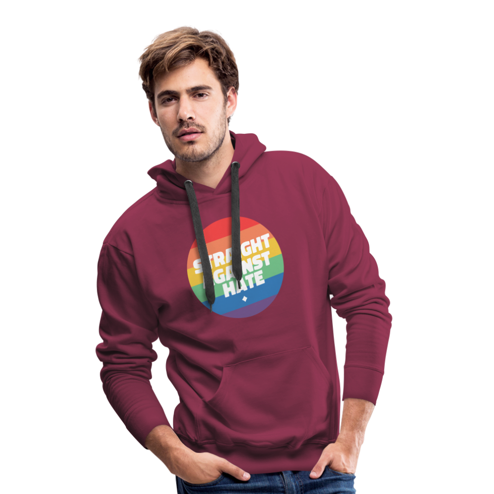 Straight Against Hate Badge "Männer"-Schnitt Premium Hoodie - Bordeaux