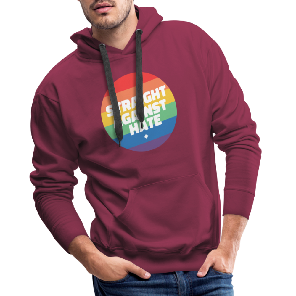 Straight Against Hate Badge "Männer" Hoodie - Bordeaux