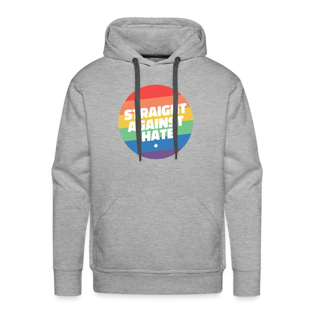 Straight Against Hate Badge "Männer" Hoodie - Grau meliert