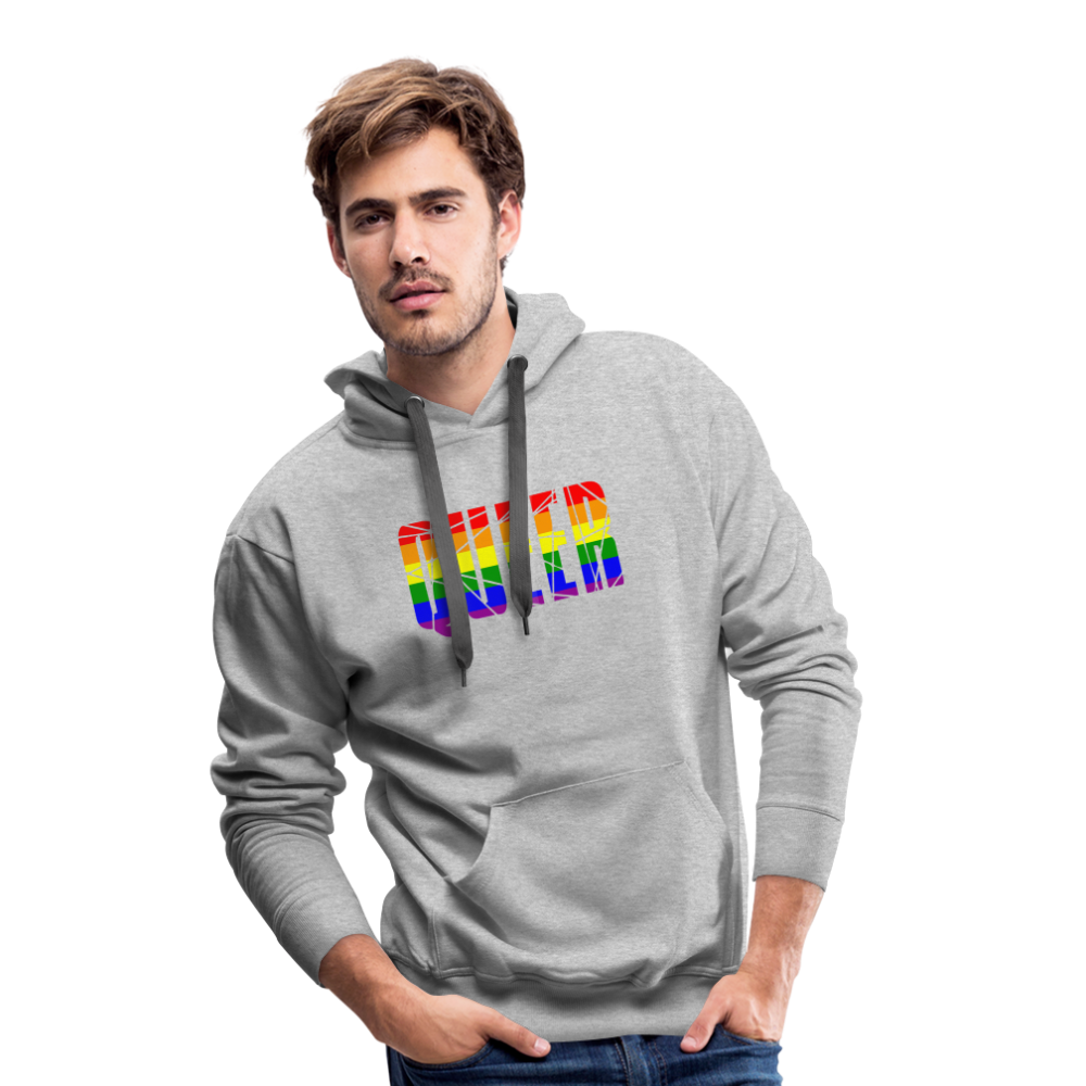 QUEER in Regenbogen-Farben "Männer" Hoodie - Grau meliert