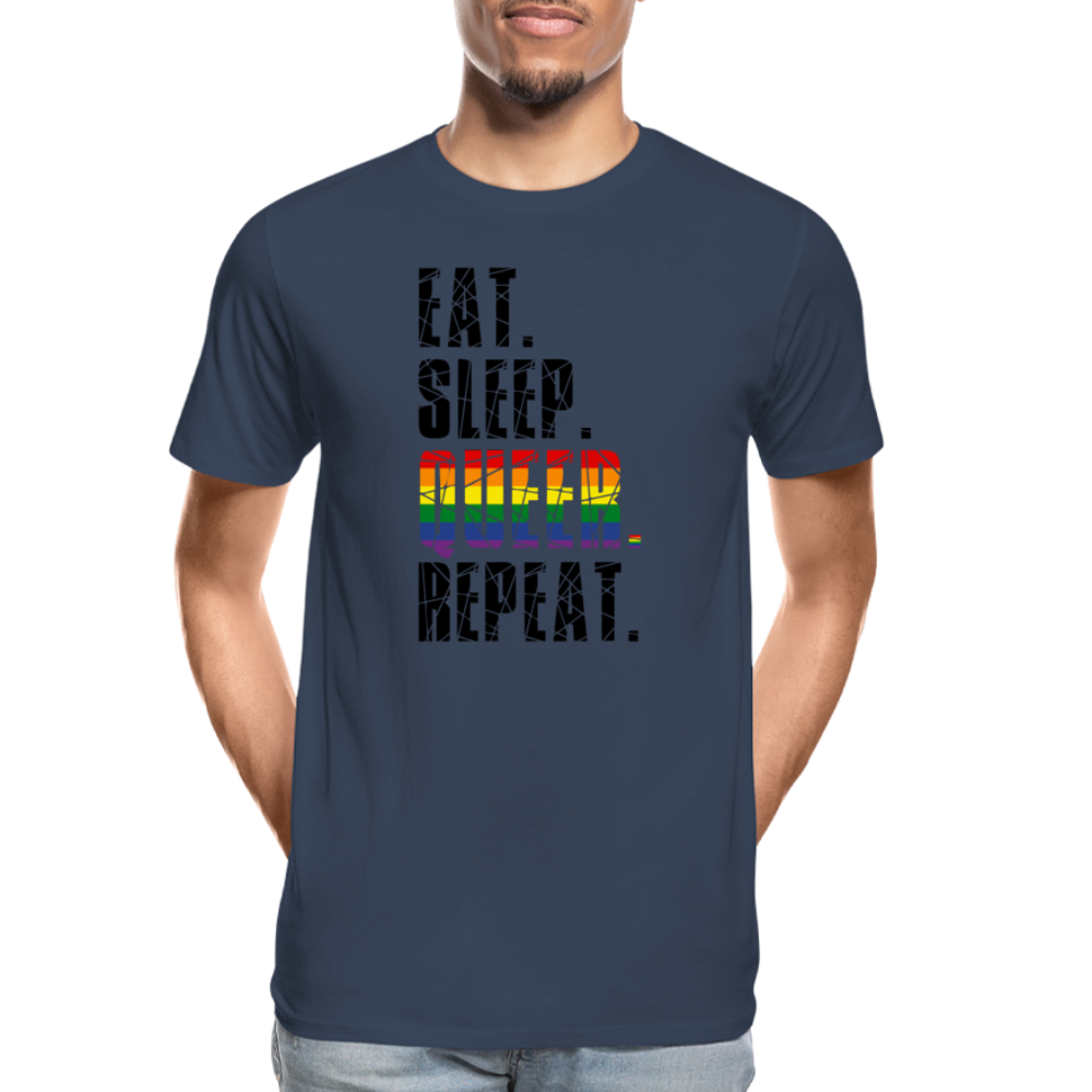 EAT. SLEEP. QUEER. REPEAT. "Männer" T-Shirt - Navy
