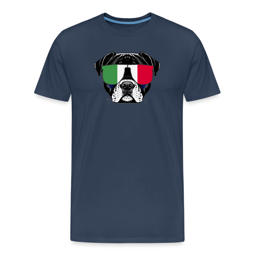 Hund mit Italien-Sonnenbrille "Männer"-Schnitt Premium Bio T-Shirt - Navy