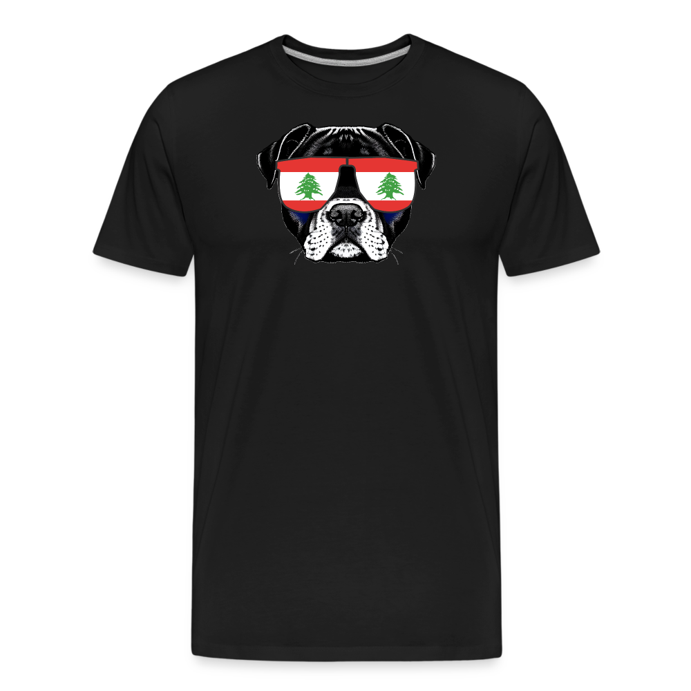 Hund mit Libanon-Sonnenbrille "Männer"-Schnitt Premium Bio T-Shirt - Schwarz