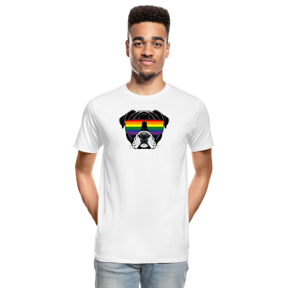 Regenbogen Doggo "Männer" T-Shirt - weiß