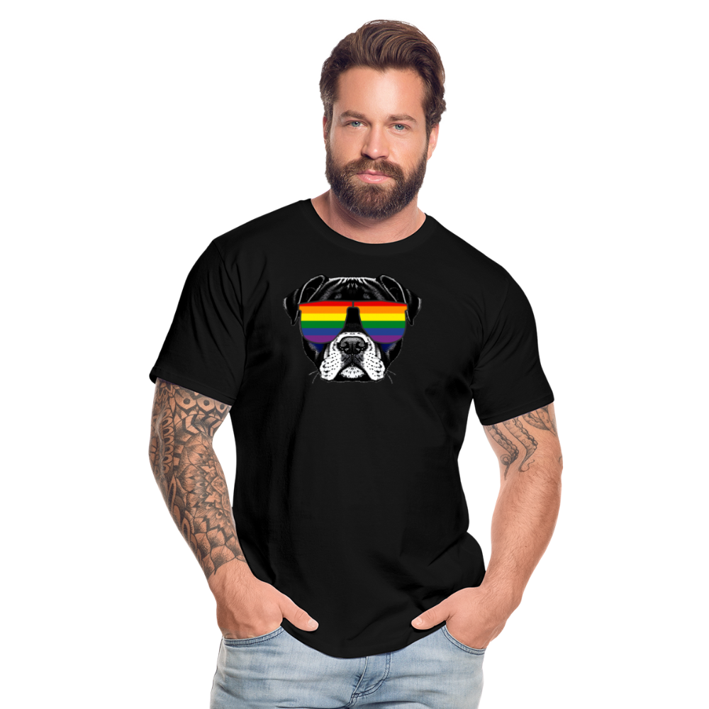 Regenbogen Doggo "Männer" T-Shirt - Schwarz