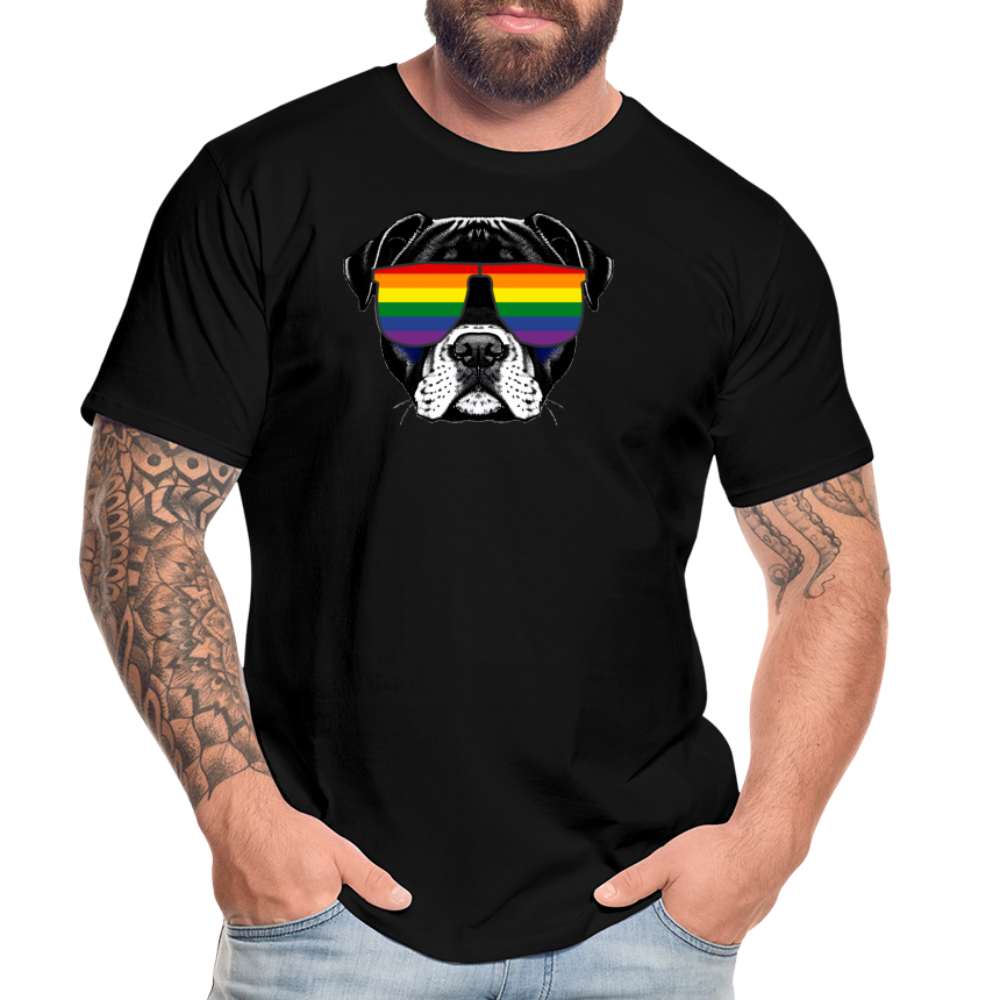 Regenbogen Doggo "Männer" T-Shirt - Schwarz