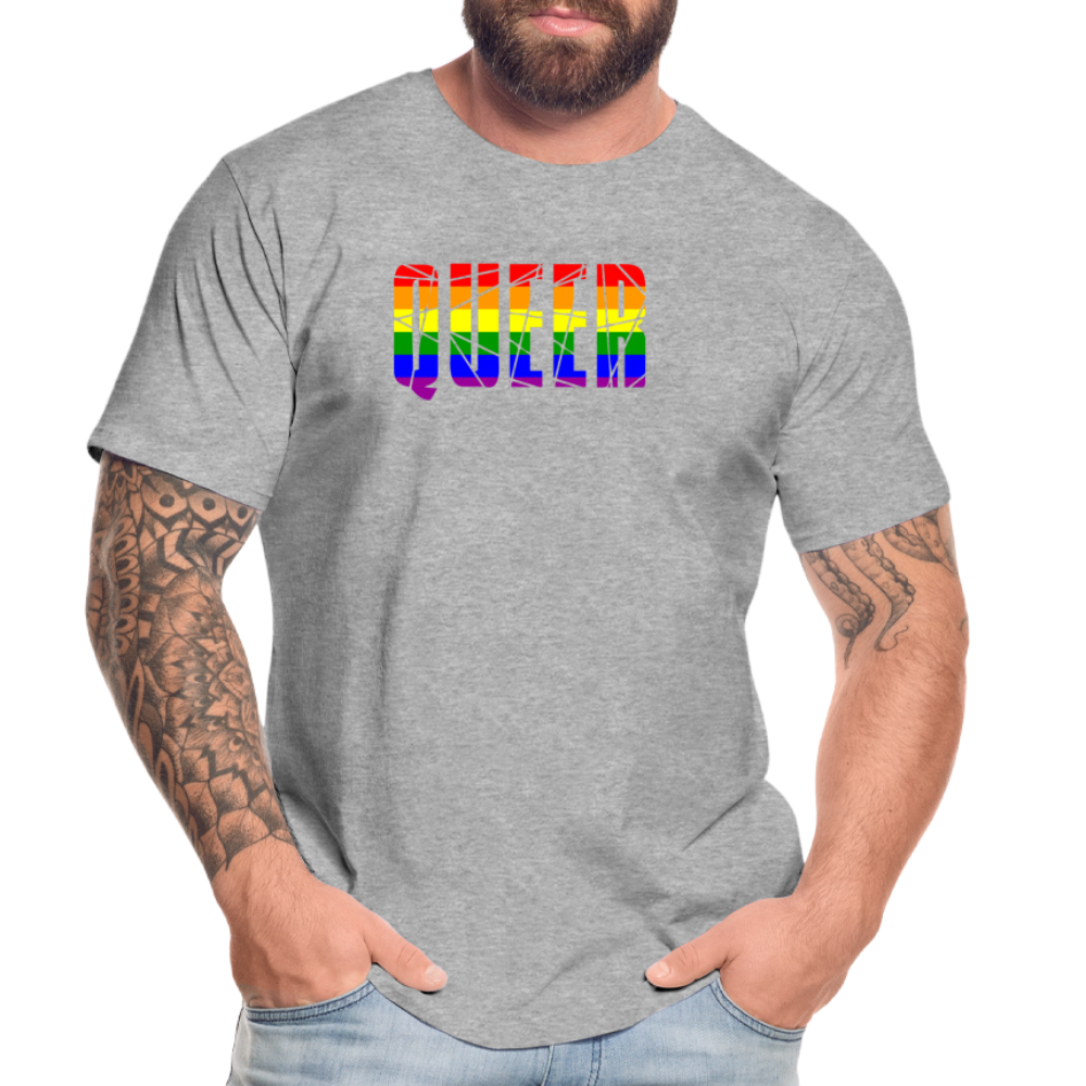 QUEER in Regenbogen-Farben "Männer" T-Shirt - Grau meliert