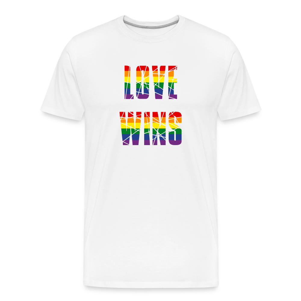 LOVE WINS in Regenbogen-Farben "Männer"-Schnitt Premium Bio T-Shirt - weiß