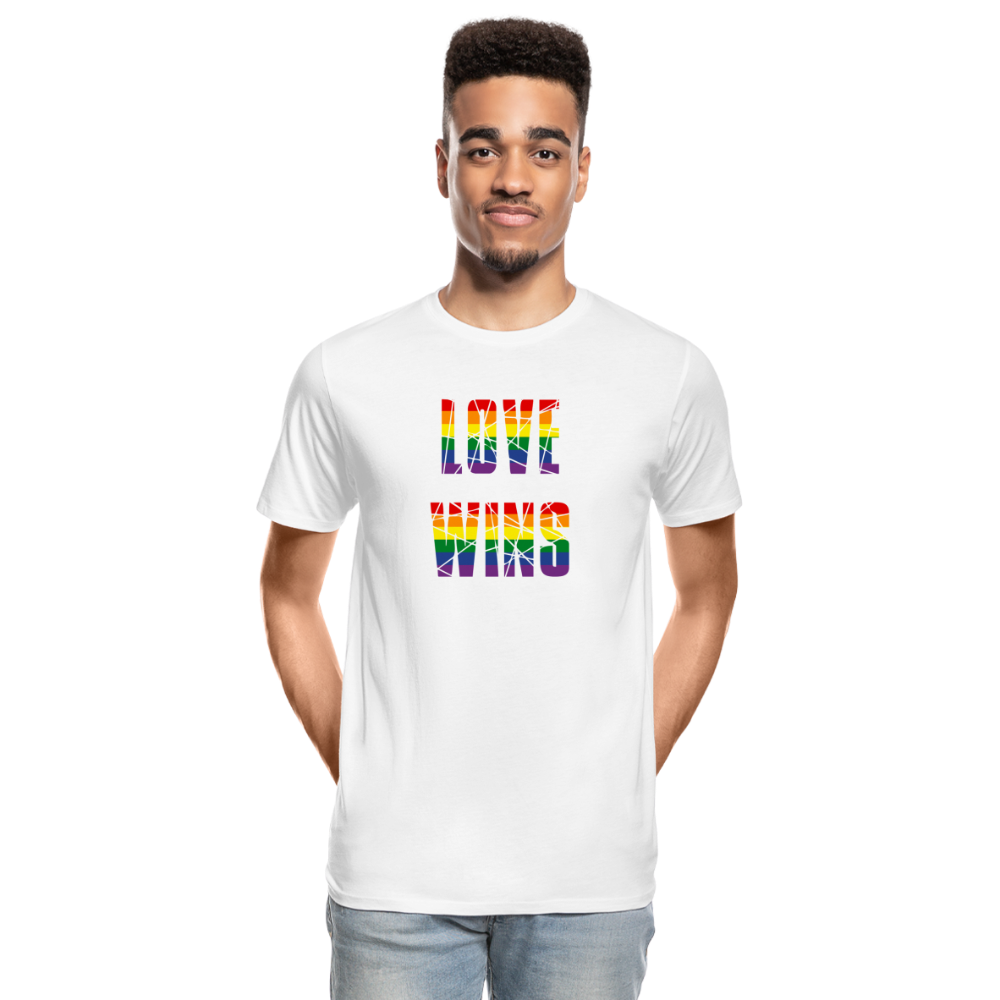 LOVE WINS in Regenbogen-Farben "Männer" T-Shirt - weiß